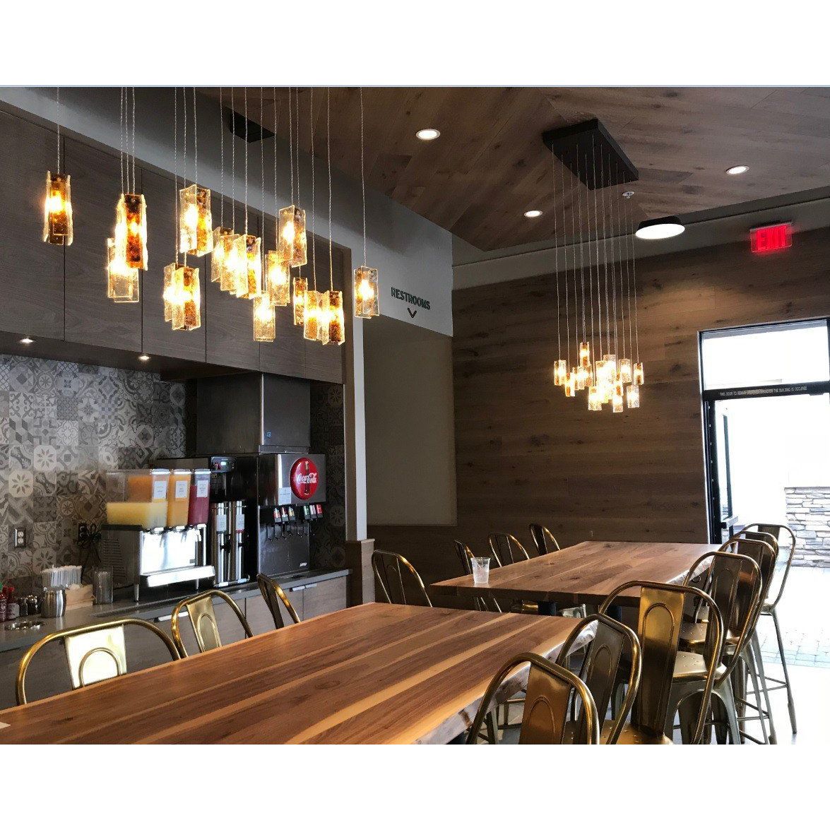 Rain Square Cluster Glass tile Pendant Chandelier - Italian Concept -