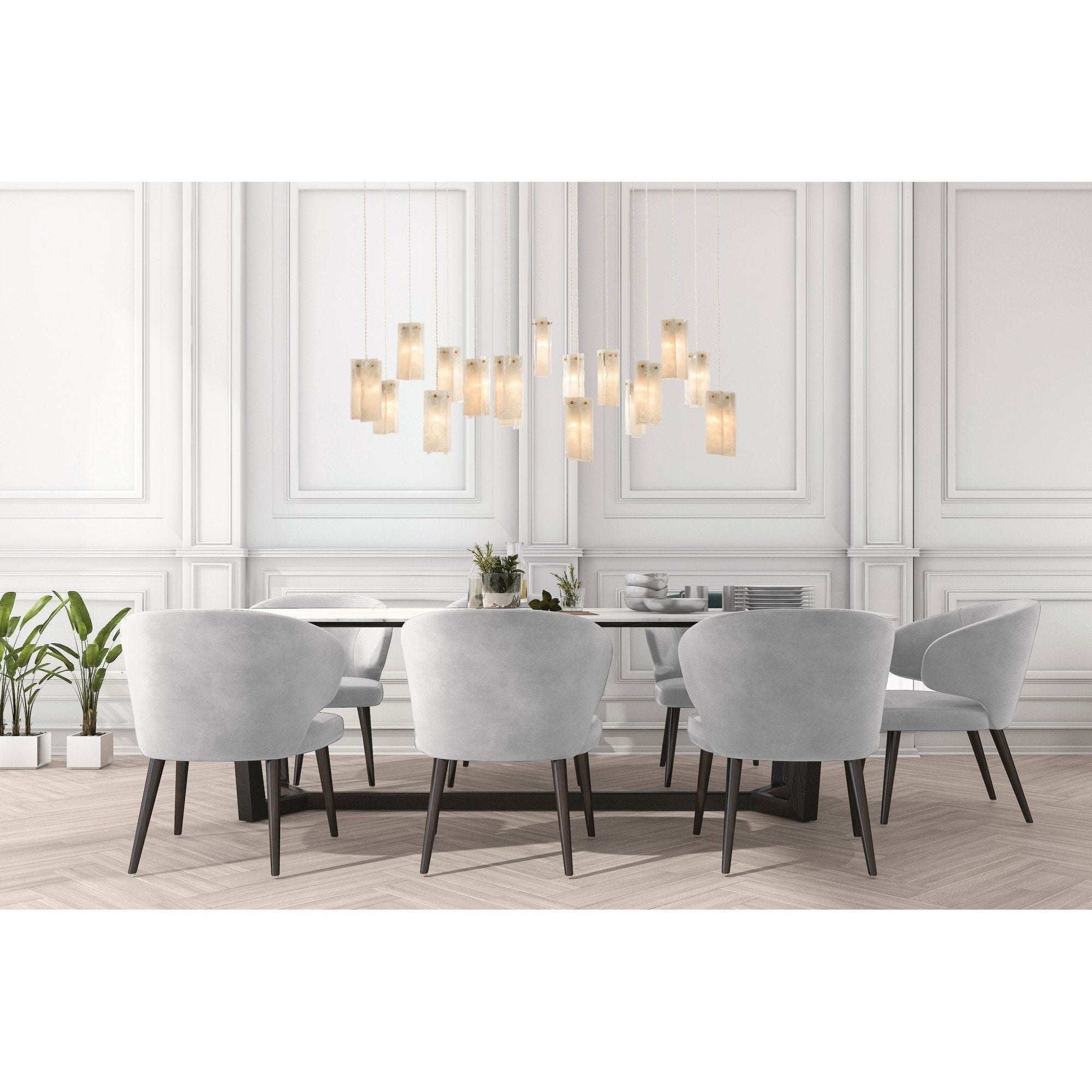 Rain Rectangular Cluster Glass tile Pendant Chandelier - Italian Concept -