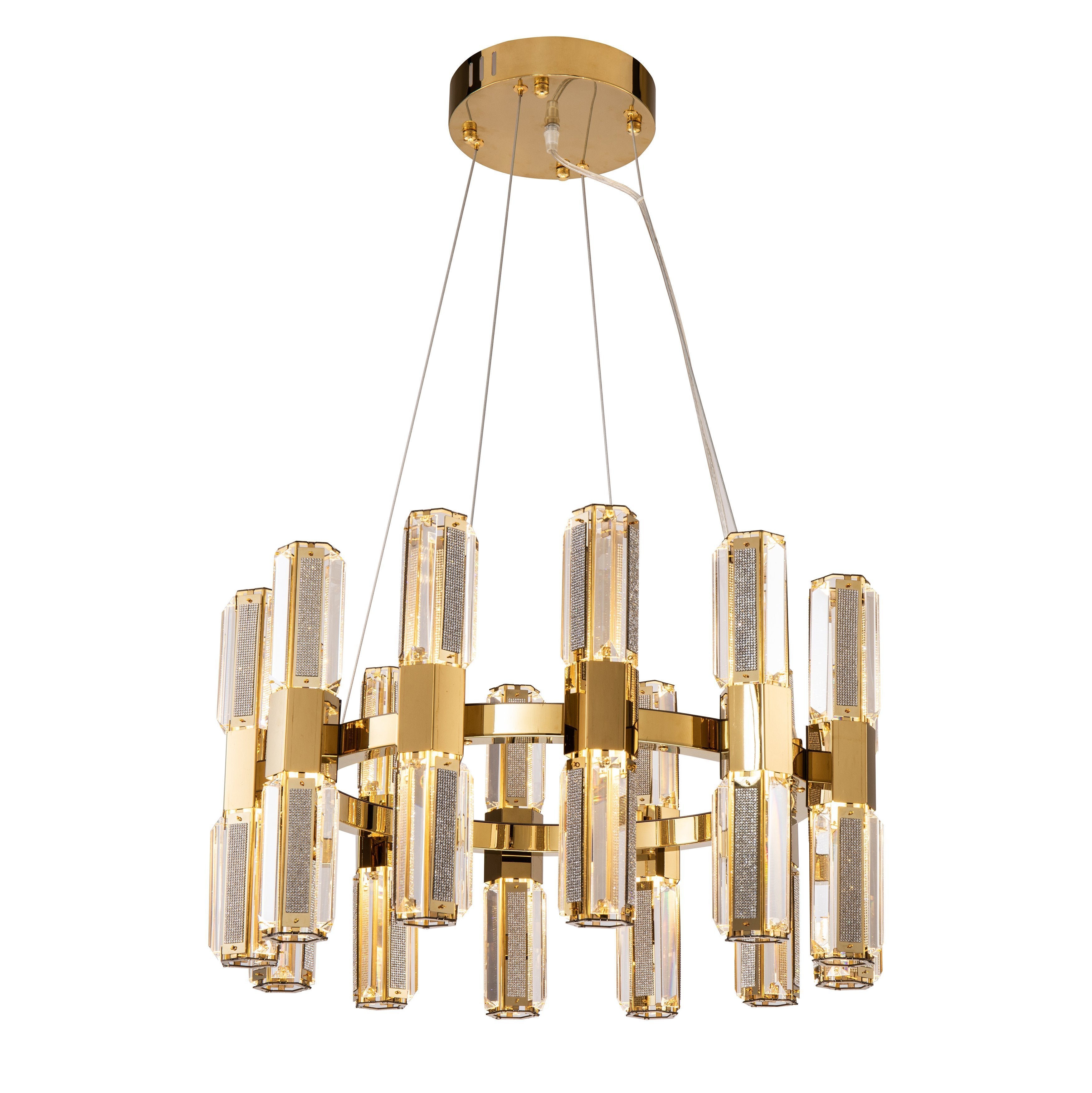 Olivia 1-Tier Round Crystal Led Chandelier - Italian Concept -
