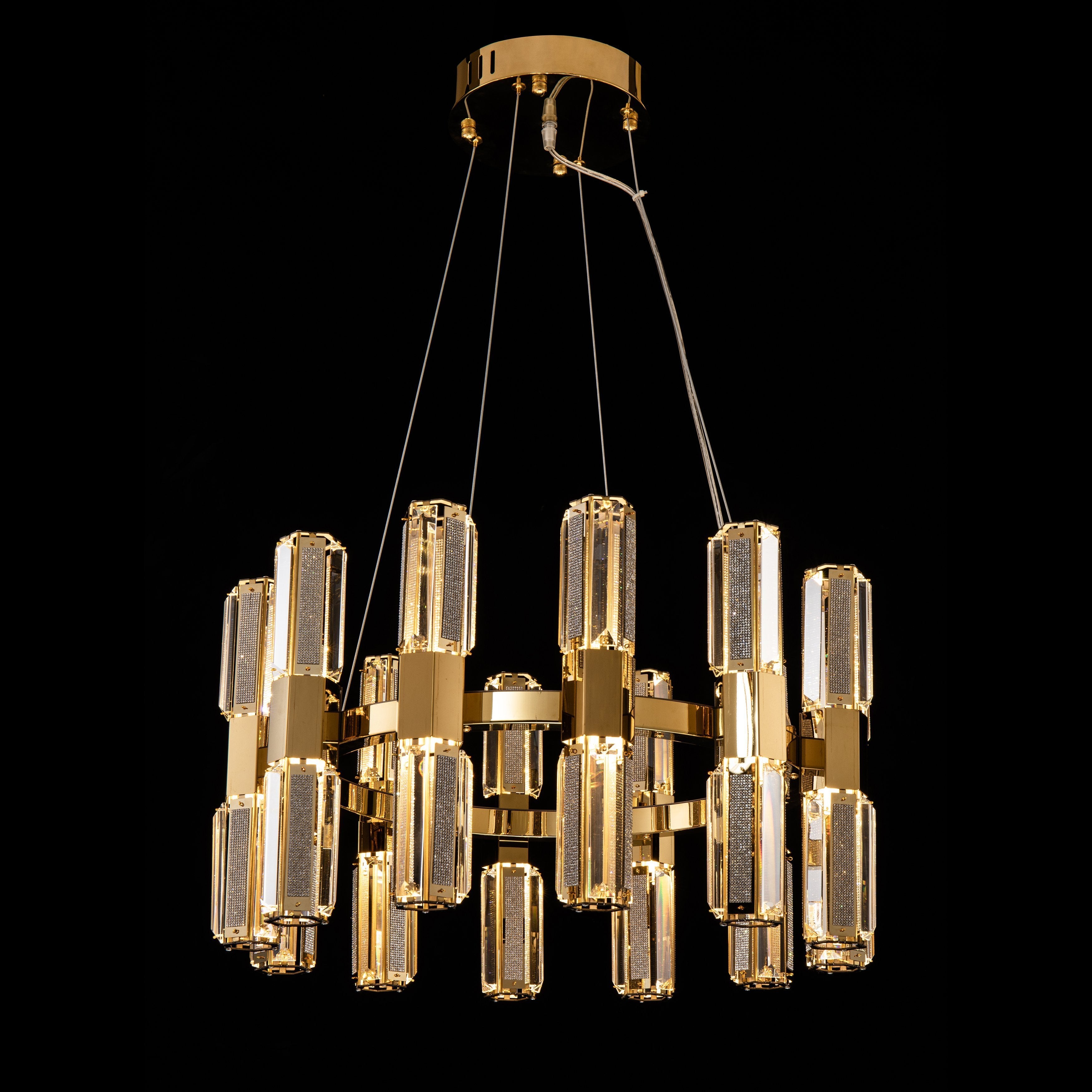 Olivia 1-Tier Round Crystal Led Chandelier - Italian Concept -