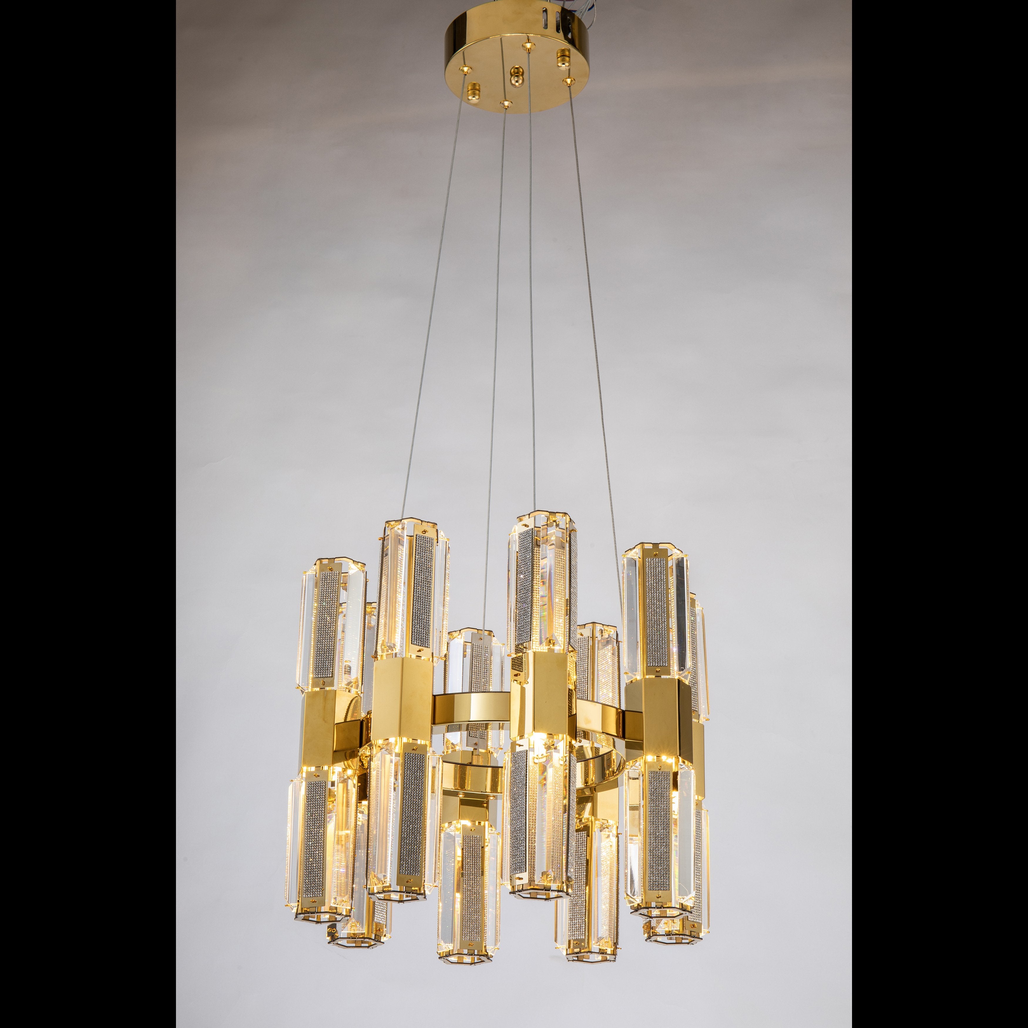 Olivia 1-Tier Round Crystal Led Chandelier - Italian Concept -