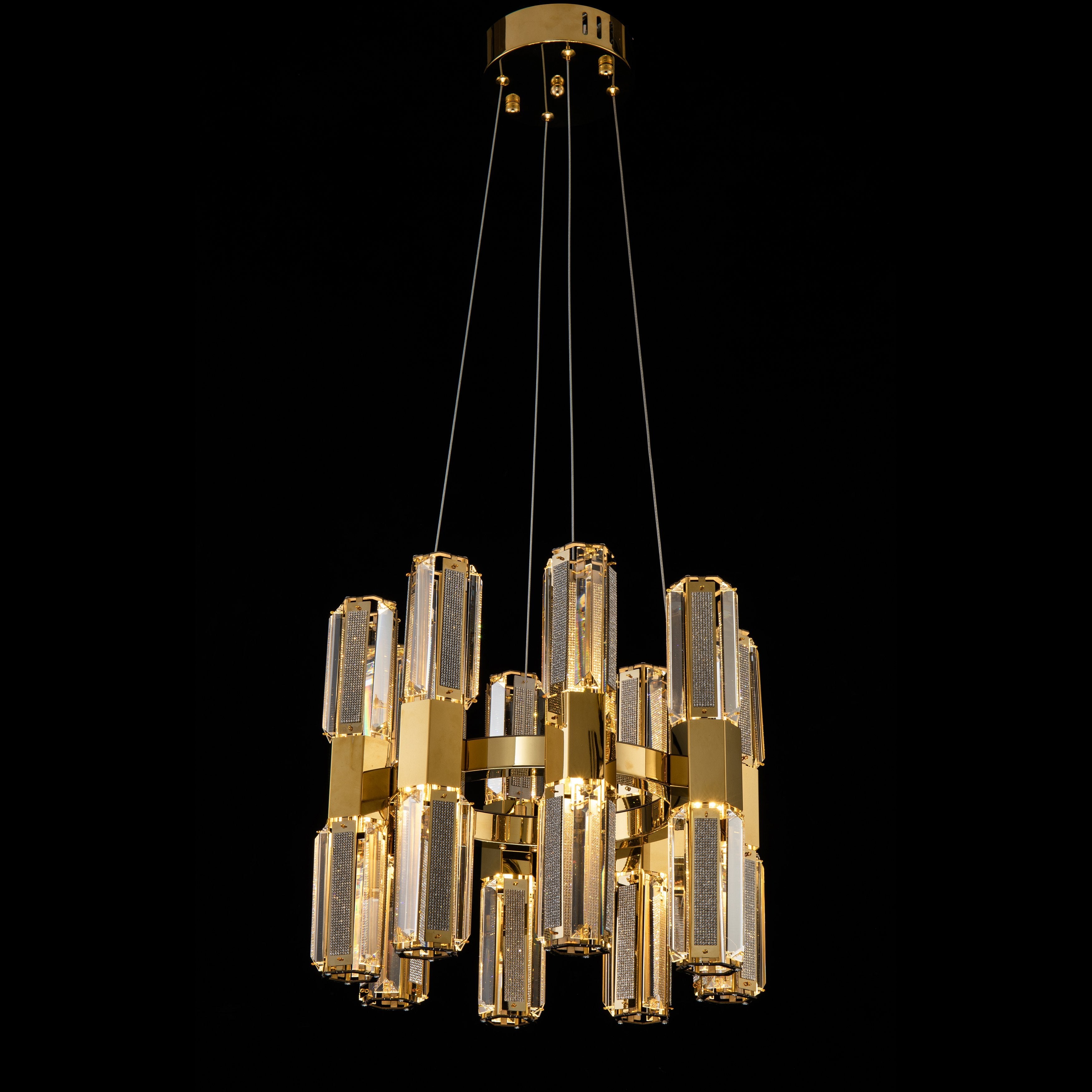 Olivia 1-Tier Round Crystal Led Chandelier - Italian Concept -