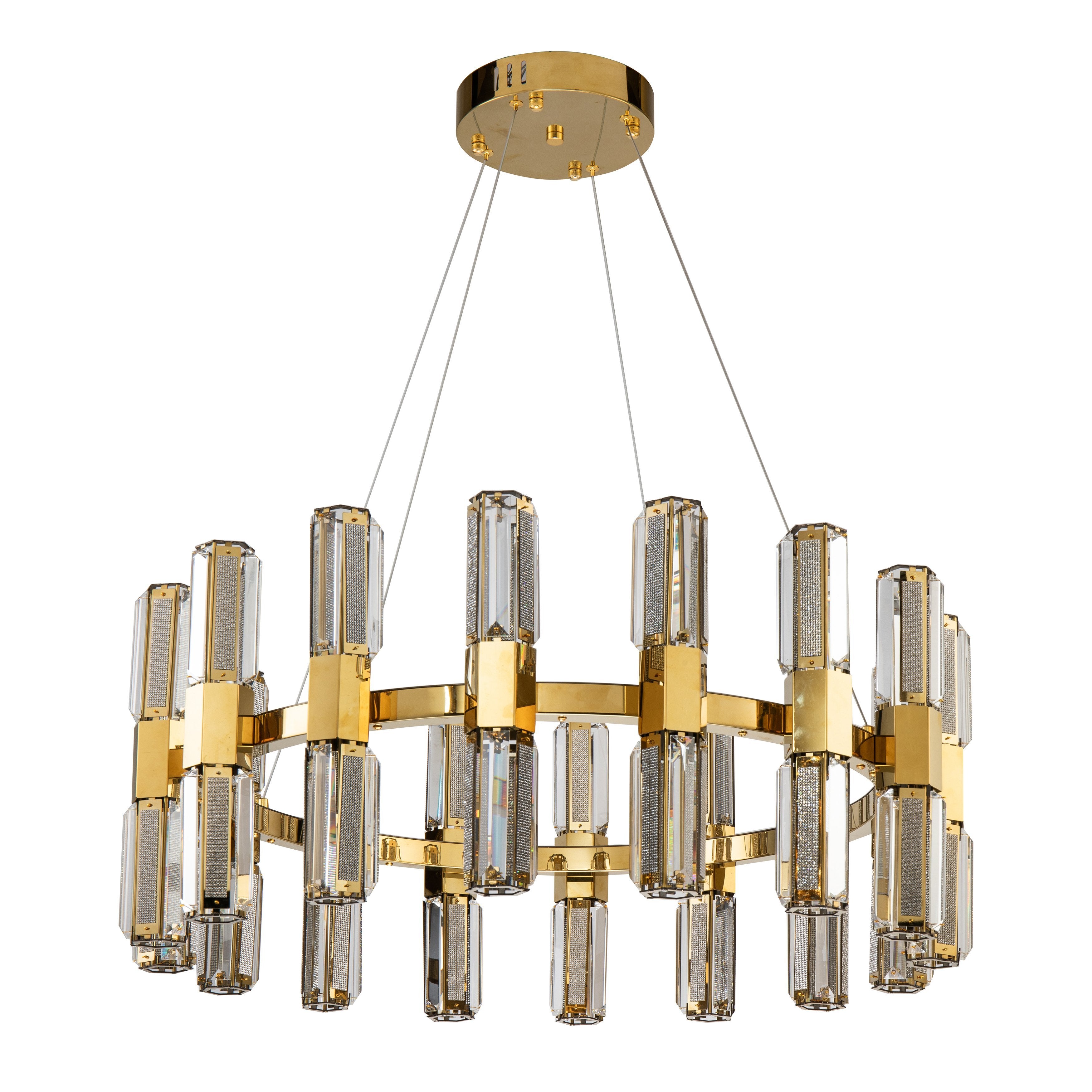 Olivia 1-Tier Round Crystal Led Chandelier - Italian Concept -