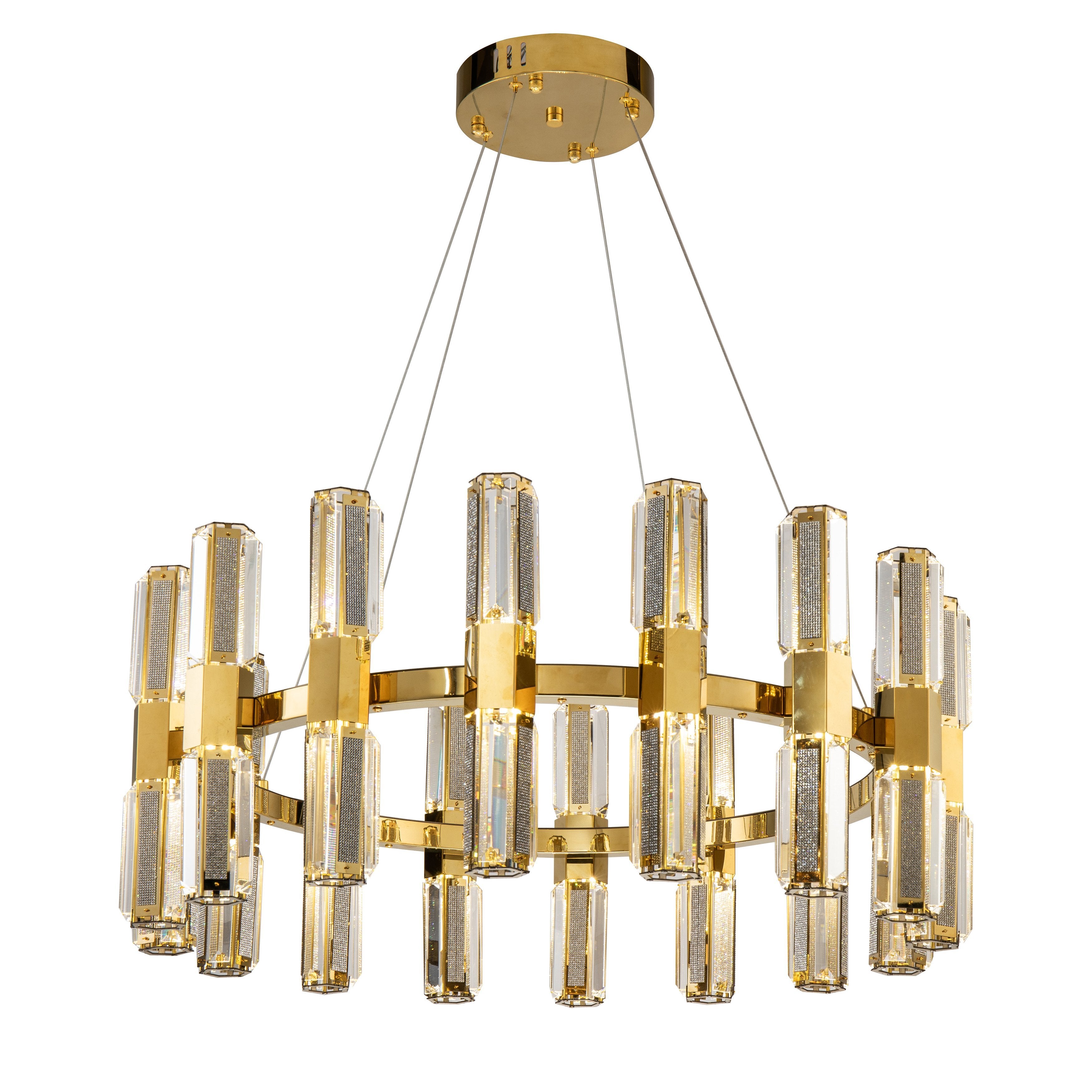 Olivia 1-Tier Round Crystal Led Chandelier - Italian Concept -