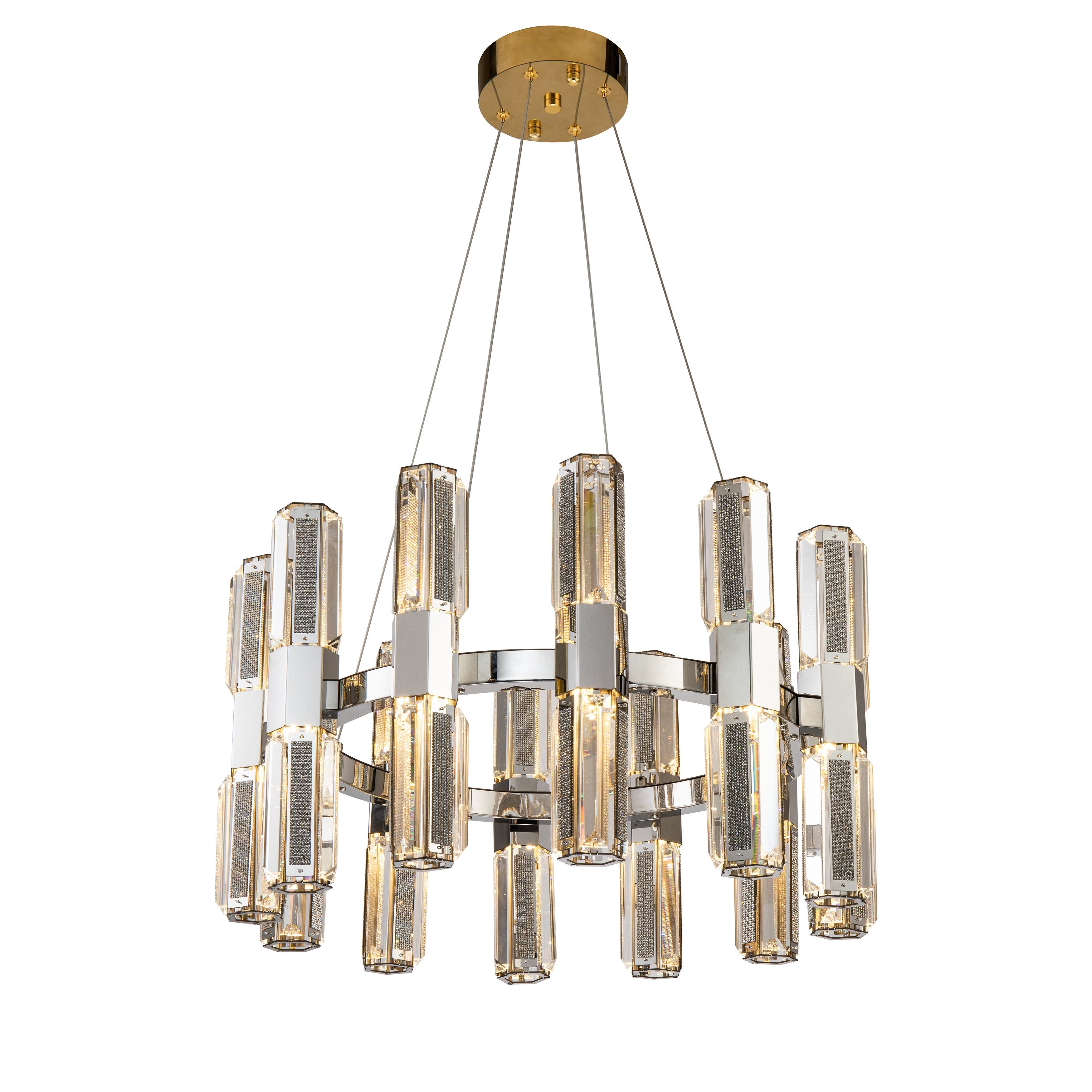 Olivia 1-Tier Round Crystal Led Chandelier - Italian Concept -