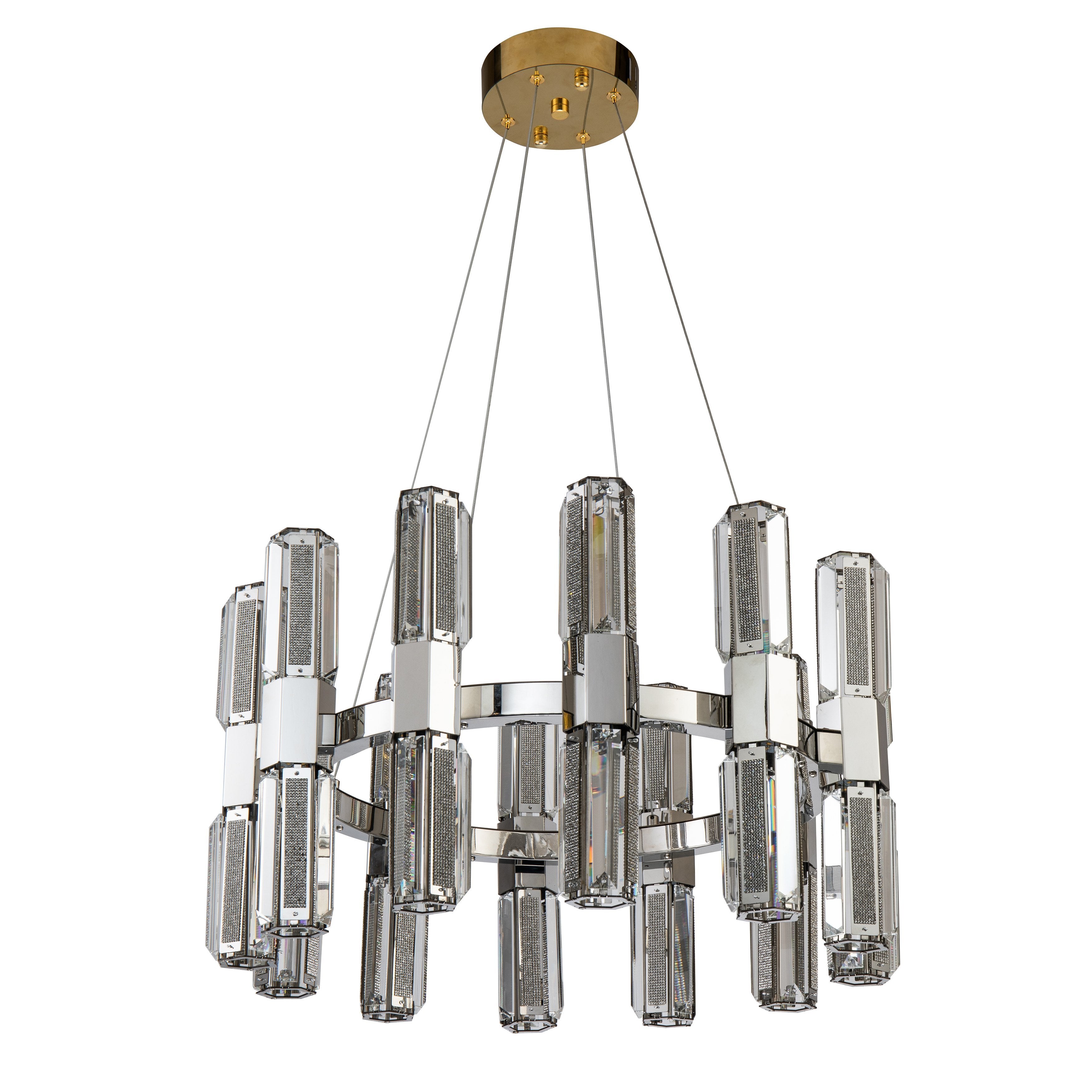 Olivia 1-Tier Round Crystal Led Chandelier - Italian Concept -