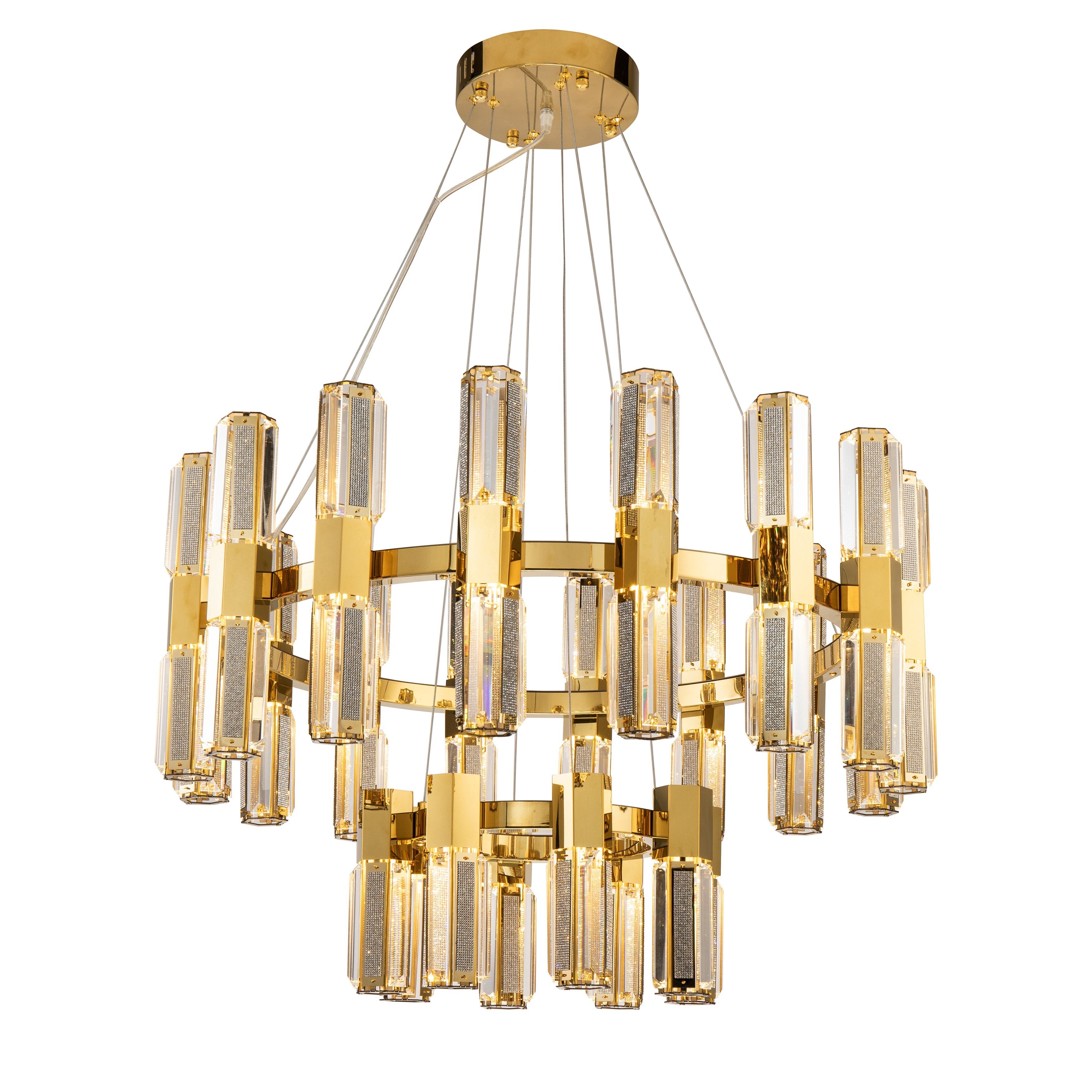 Olivia 1-Tier Round Crystal Led Chandelier - Italian Concept -