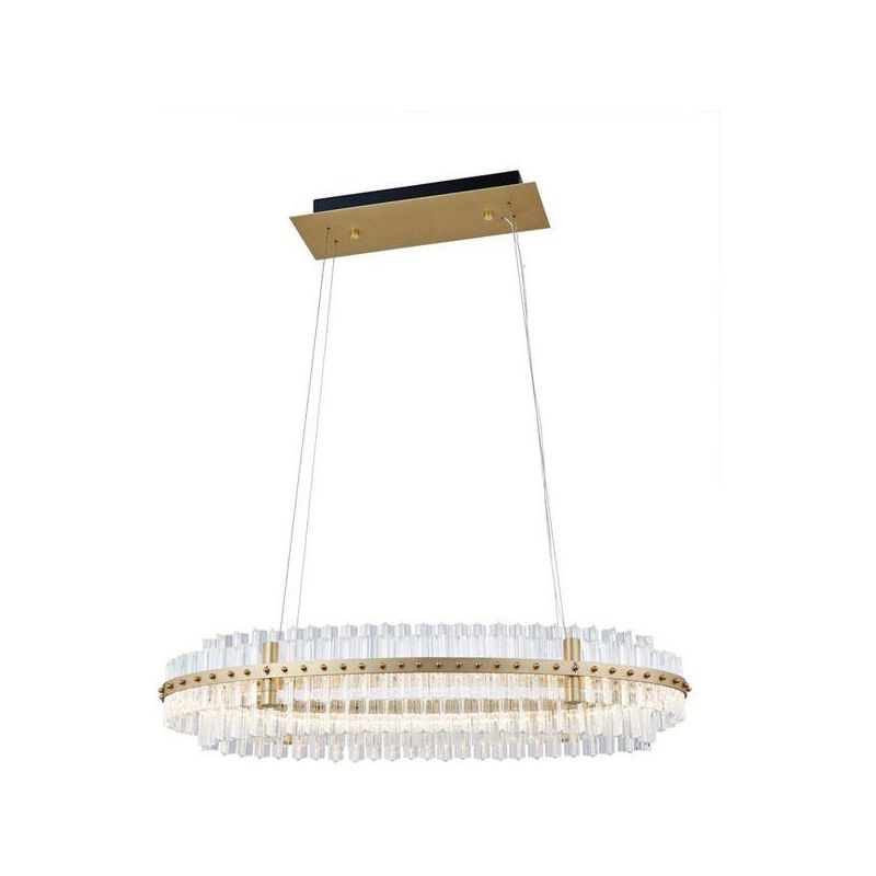 Aquinox 2-Tier Oval Crystal Ring LED Chandelier - Italian Concept -