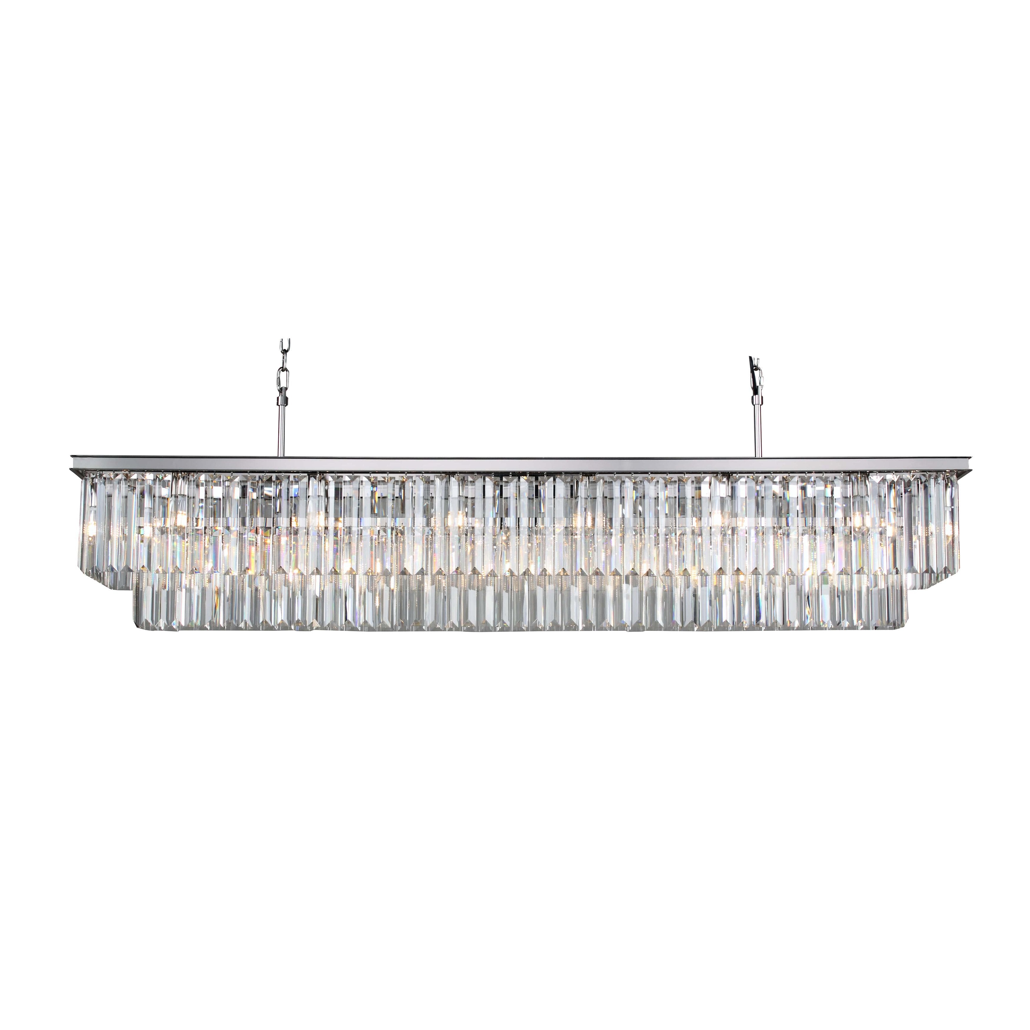Odeon Crystal Fringe Rectangular Chandelier - Italian Concept