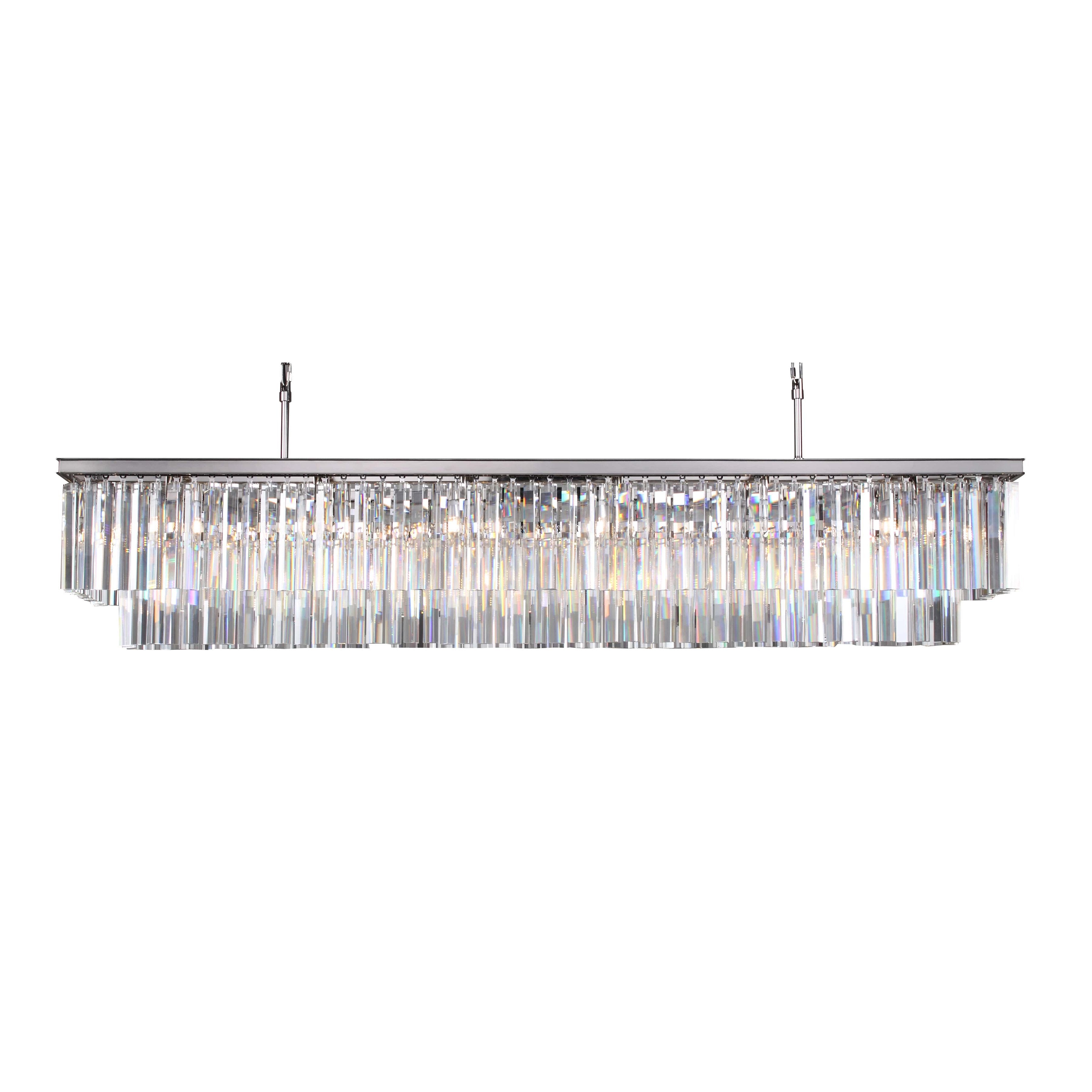 Apex Odeon Rectangular Fringe Crystal Chandelier - Italian Concept - Size