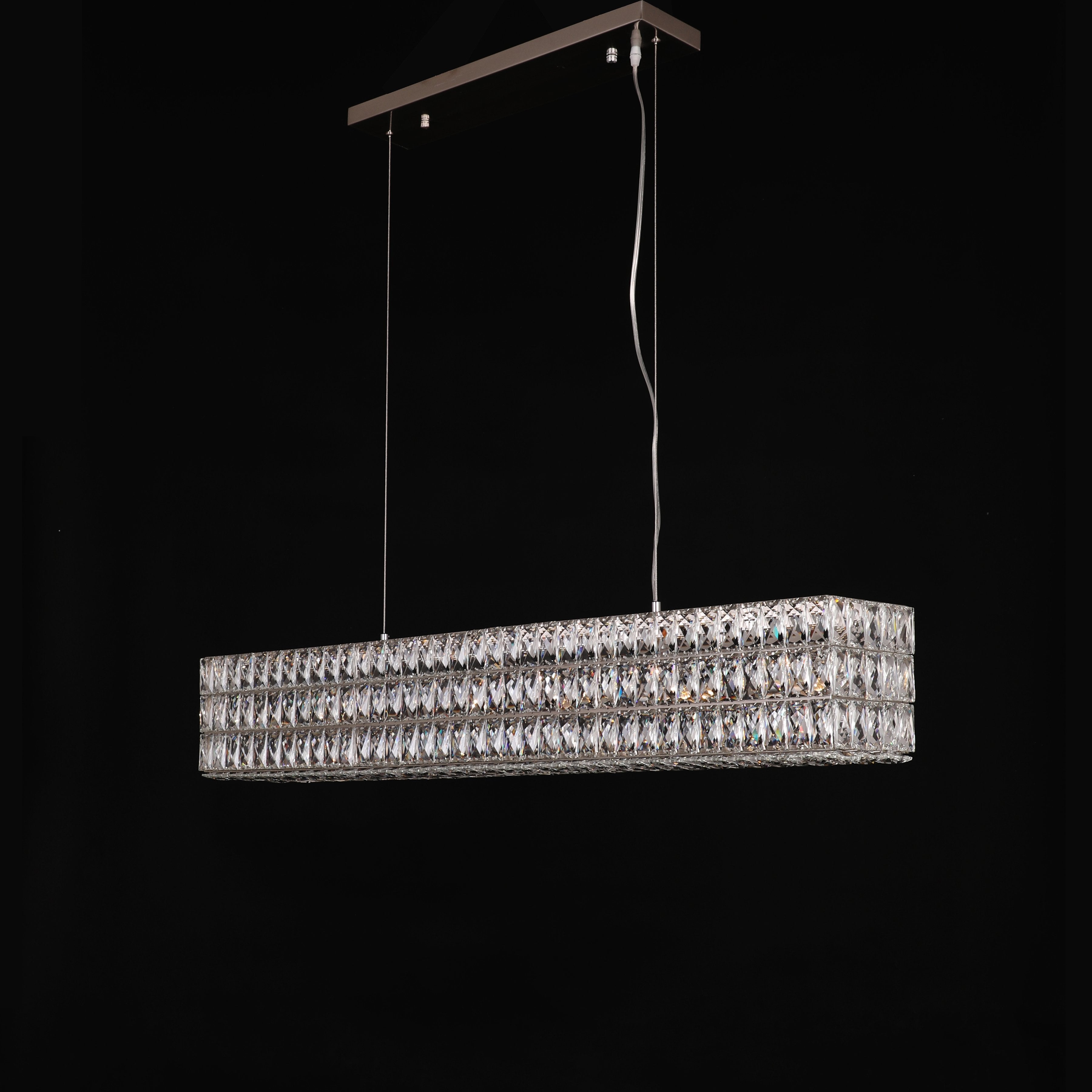 Mia Rectangular 3-Tier Crystal Chandelier - Italian Concept