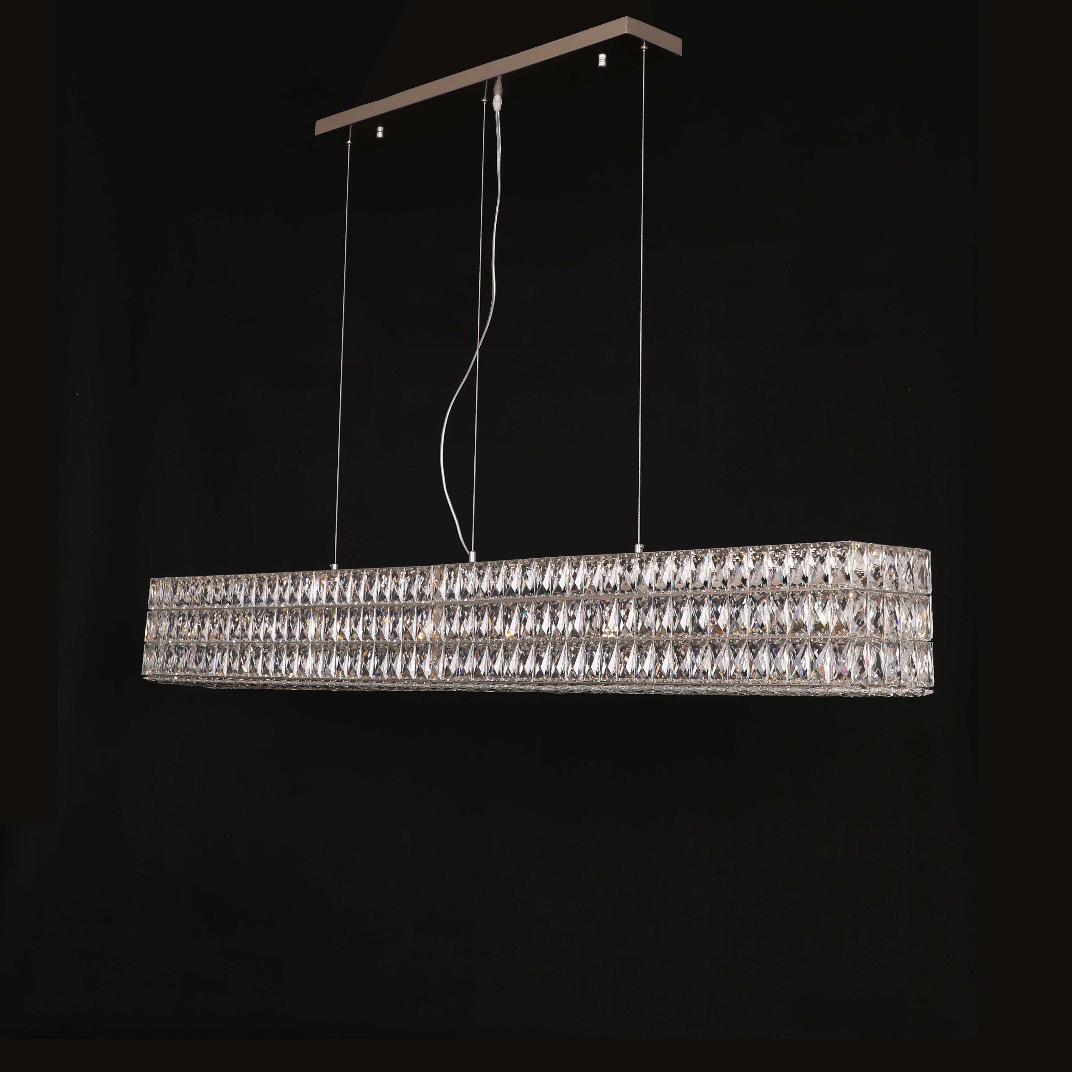 Mia Rectangular 3-Tier Crystal Chandelier - Italian Concept