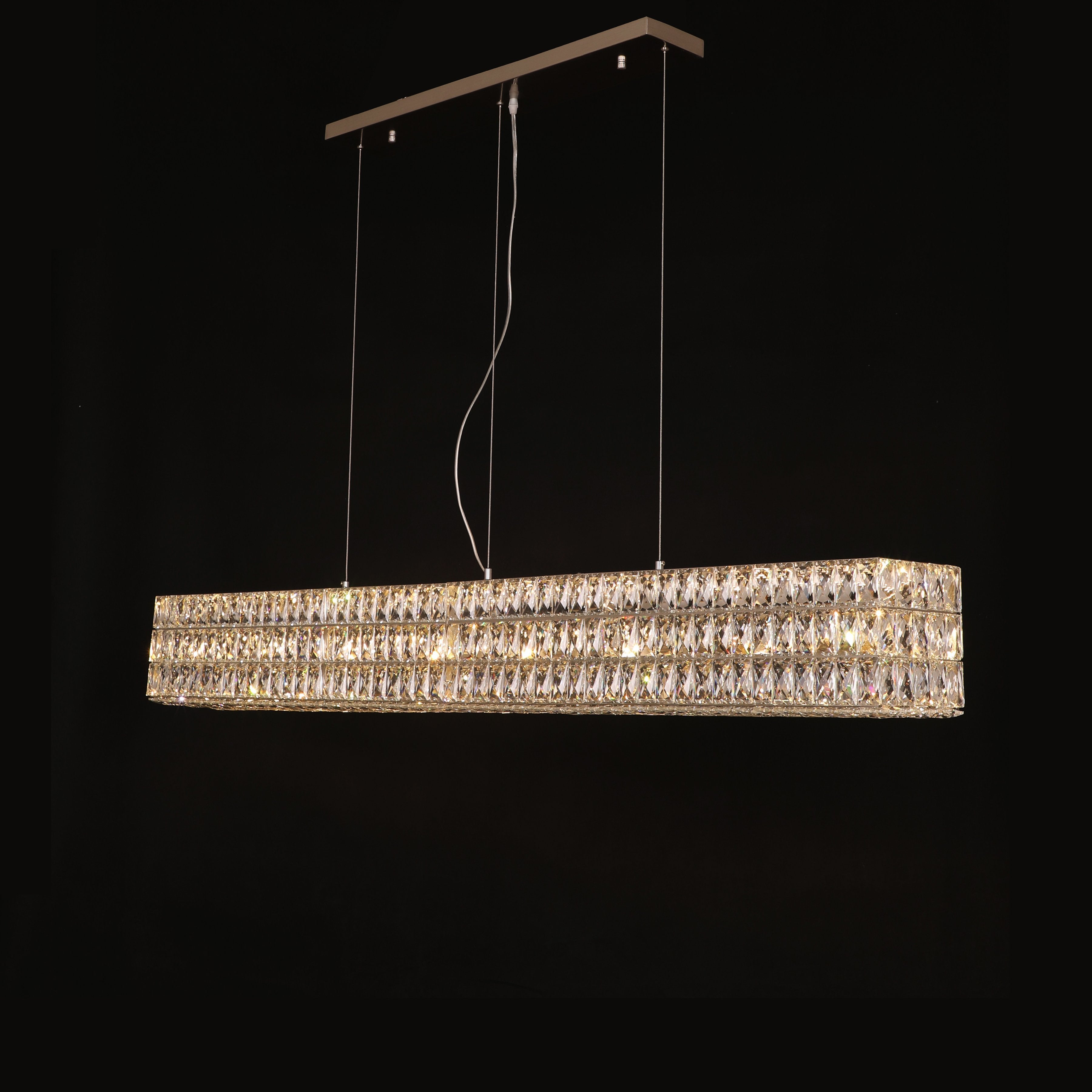 Mia Rectangular 3-Tier Crystal Chandelier - Italian Concept