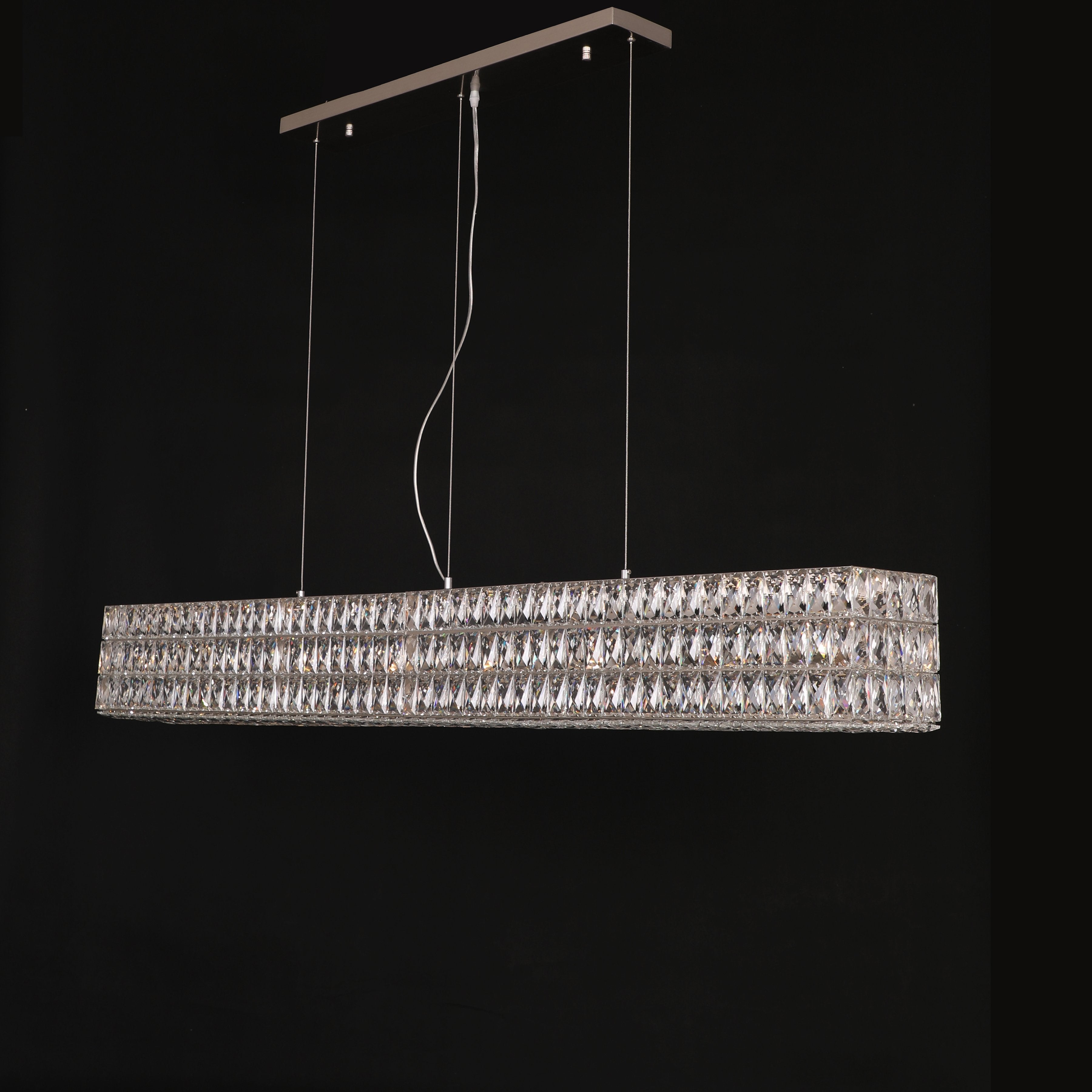 Mia Rectangular 3-Tier Crystal Chandelier - Italian Concept
