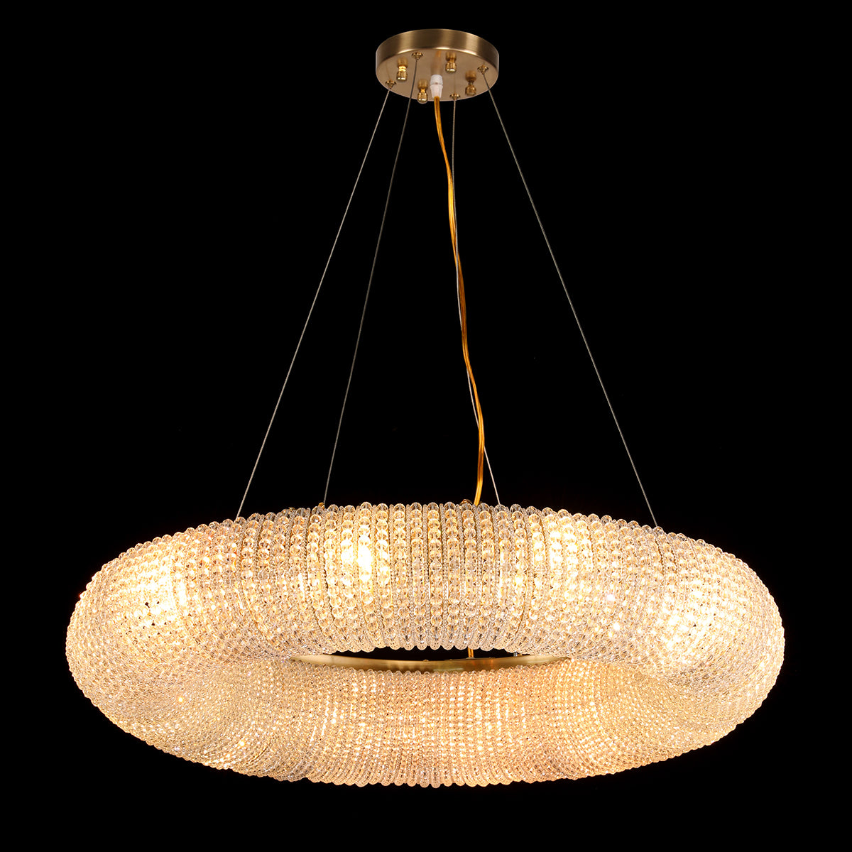 Empire Round Crystal Ring Beaded Chandelier - Italian Concept