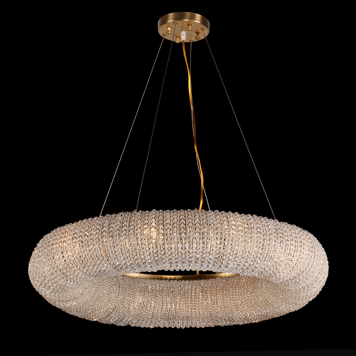 Empire Round Crystal Ring Beaded Chandelier - Italian Concept