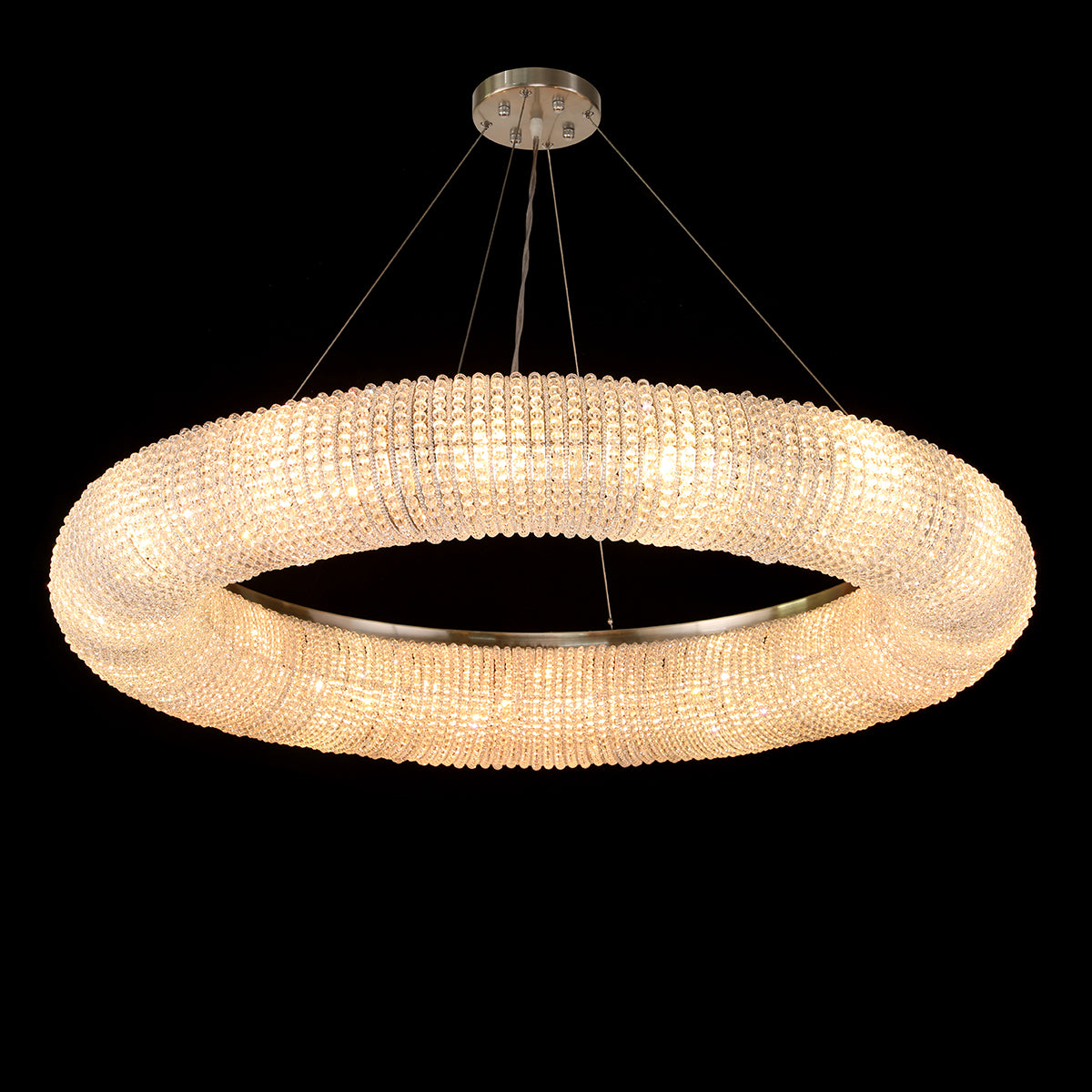 Empire Round Crystal Ring Beaded Chandelier - Italian Concept