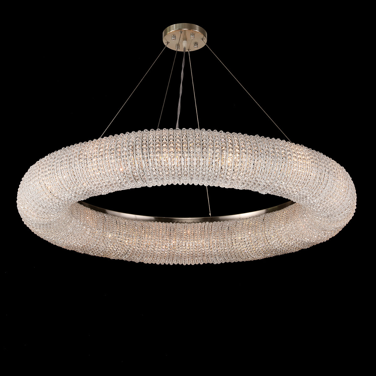 Empire Round Crystal Ring Beaded Chandelier - Italian Concept