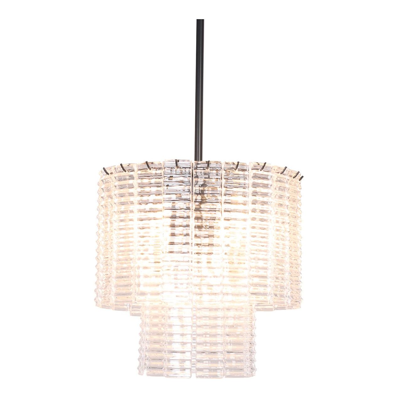 Cuirass Round Ribbed Glass Tile Chandelier Collection - Italian Concept -