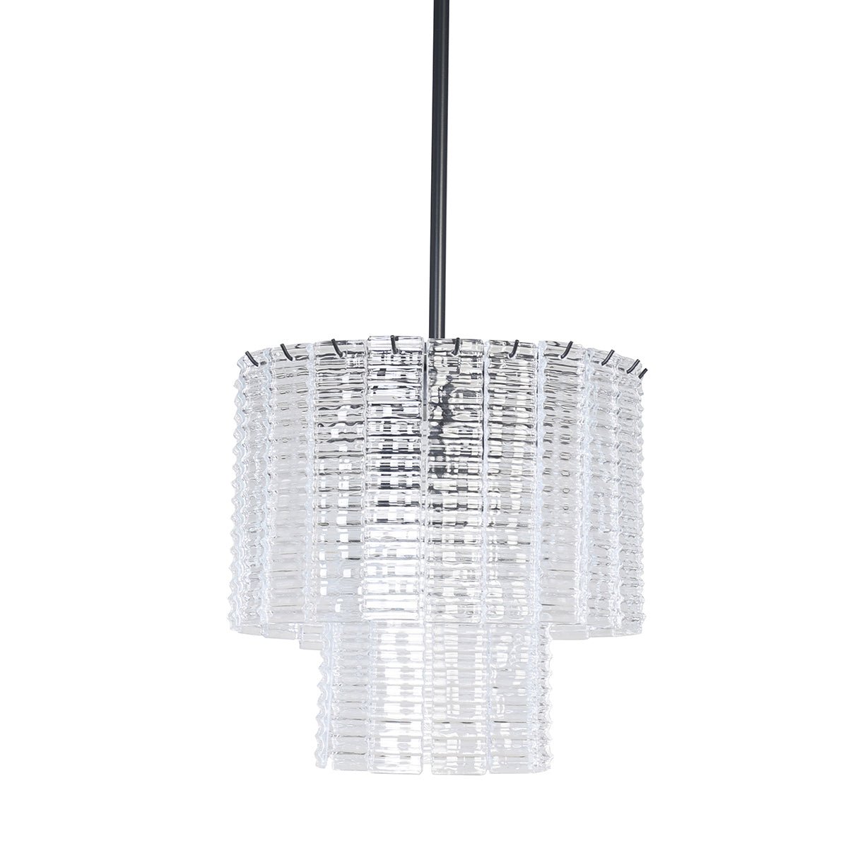 Cuirass Round Ribbed Glass Tile Chandelier Collection - Italian Concept -