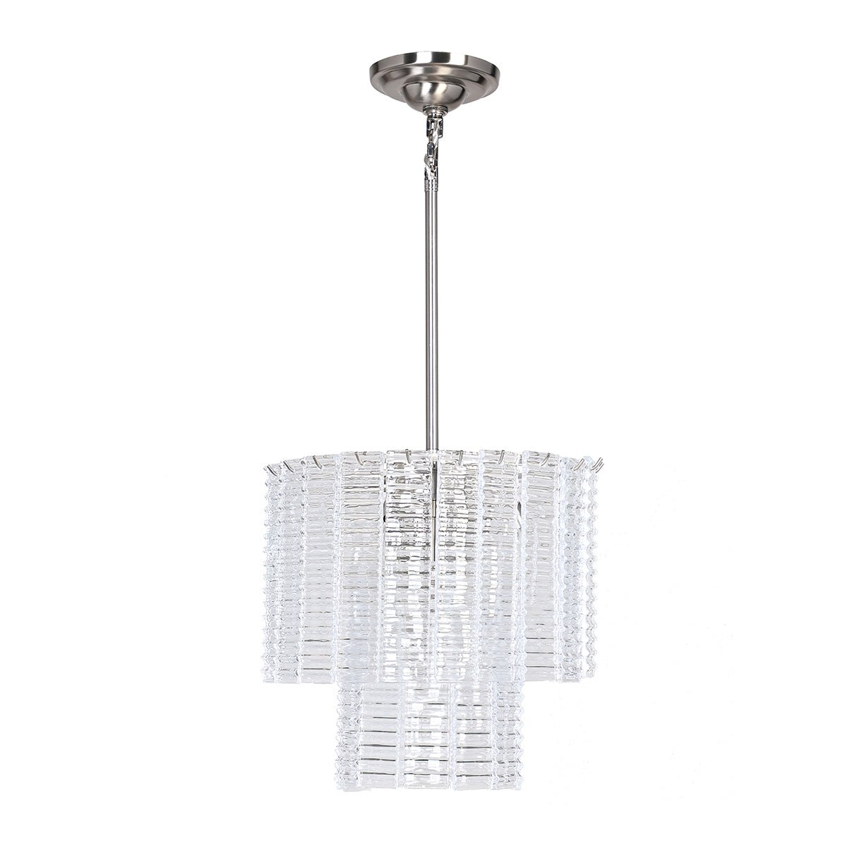 Cuirass Round Ribbed Glass Tile Chandelier Collection - Italian Concept -