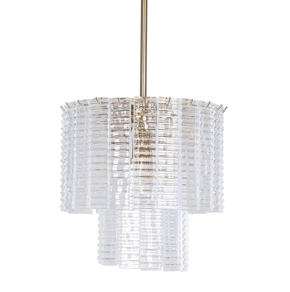 Cuirass Round Ribbed Glass Tile Chandelier Collection - Italian Concept -