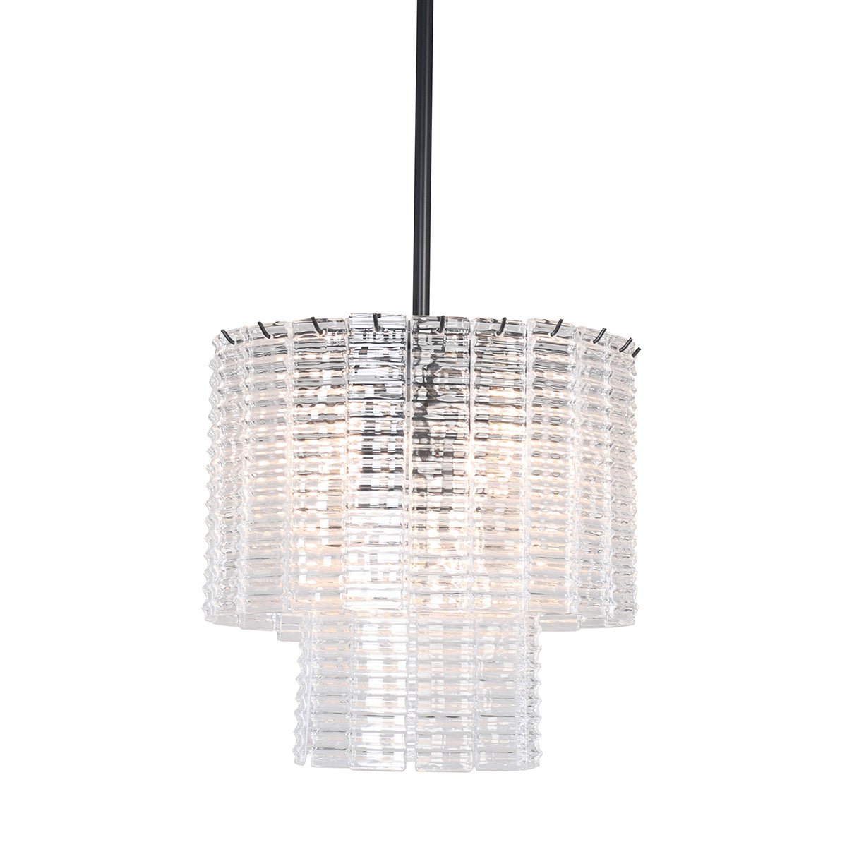 Cuirass Round Ribbed Glass Tile Chandelier Collection - Italian Concept -