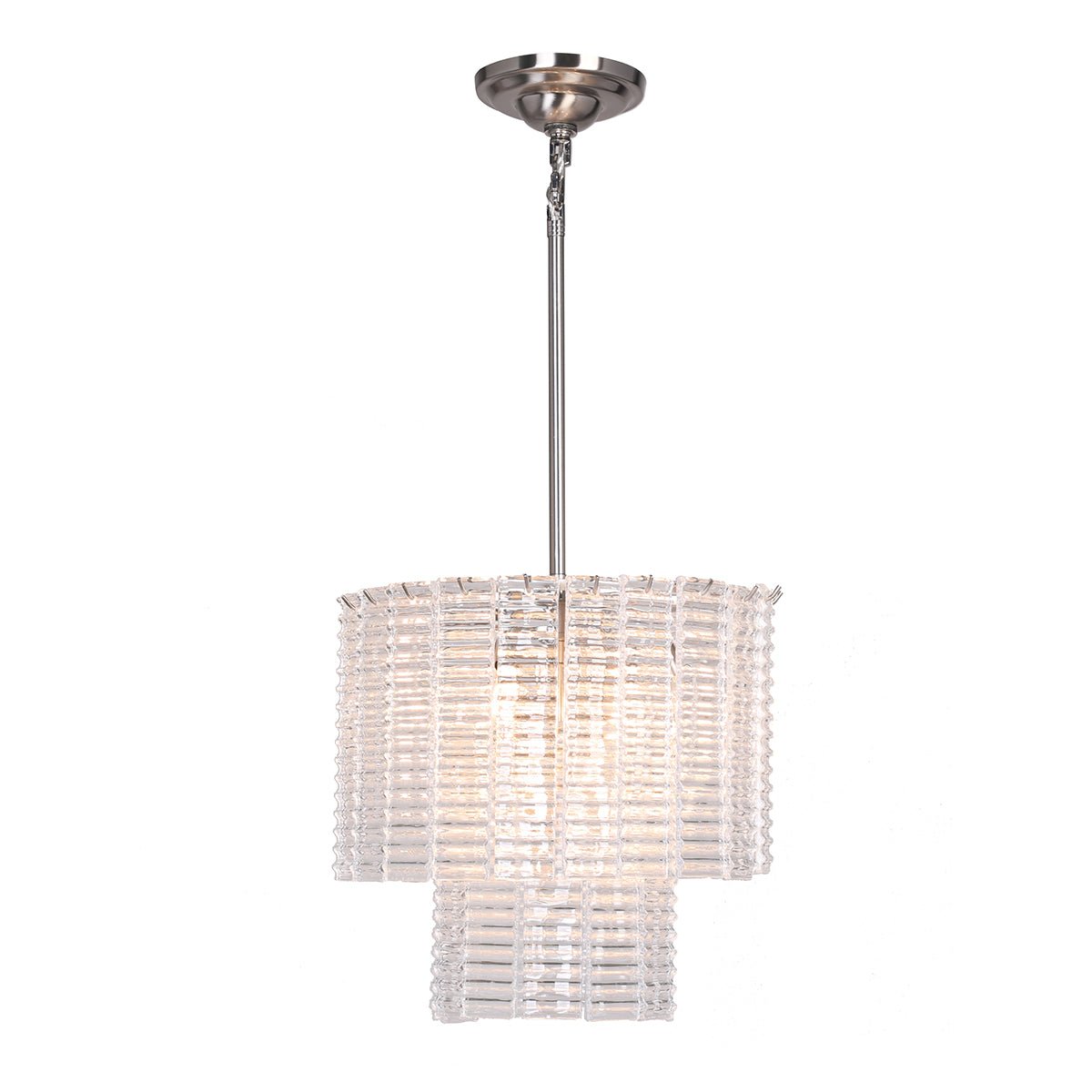 Cuirass Round Ribbed Glass Tile Chandelier Collection - Italian Concept -