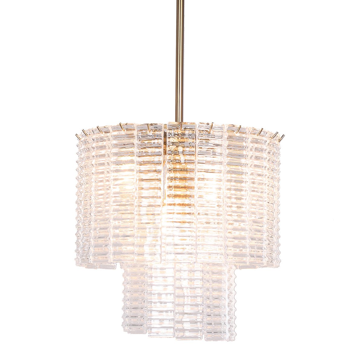 Cuirass Round Ribbed Glass Tile Chandelier Collection - Italian Concept -