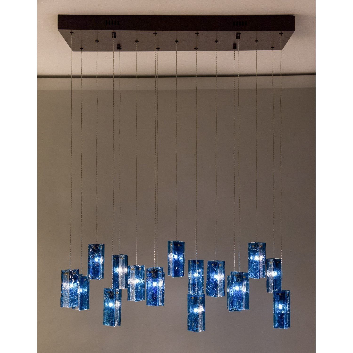 Rain Rectangular Cluster Glass tile Pendant Chandelier - Italian Concept -