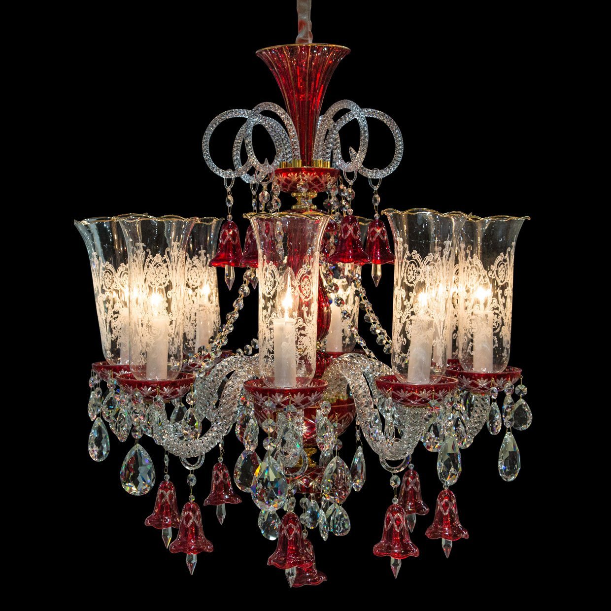 Marbella Garnier Red Crystal Chandelier - Italian Concept