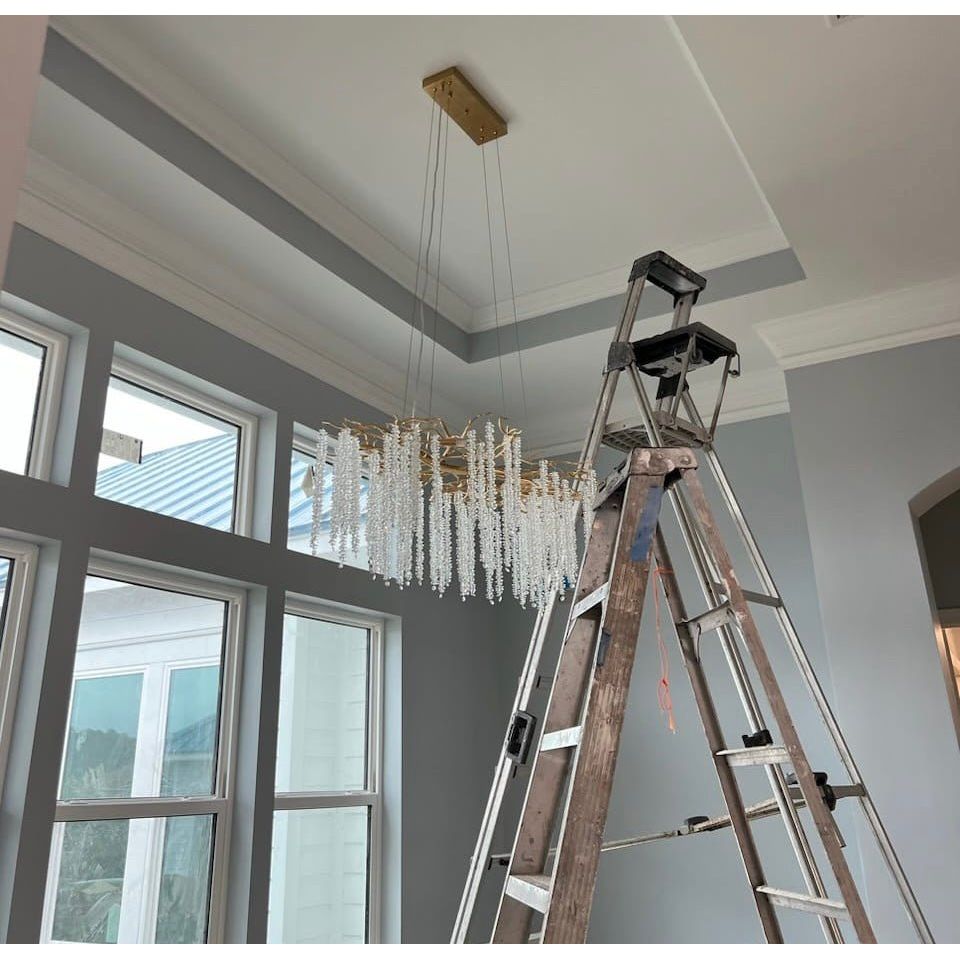 Catherine Crystal Rainfall Linear Branching Chandelier - Italian Concept