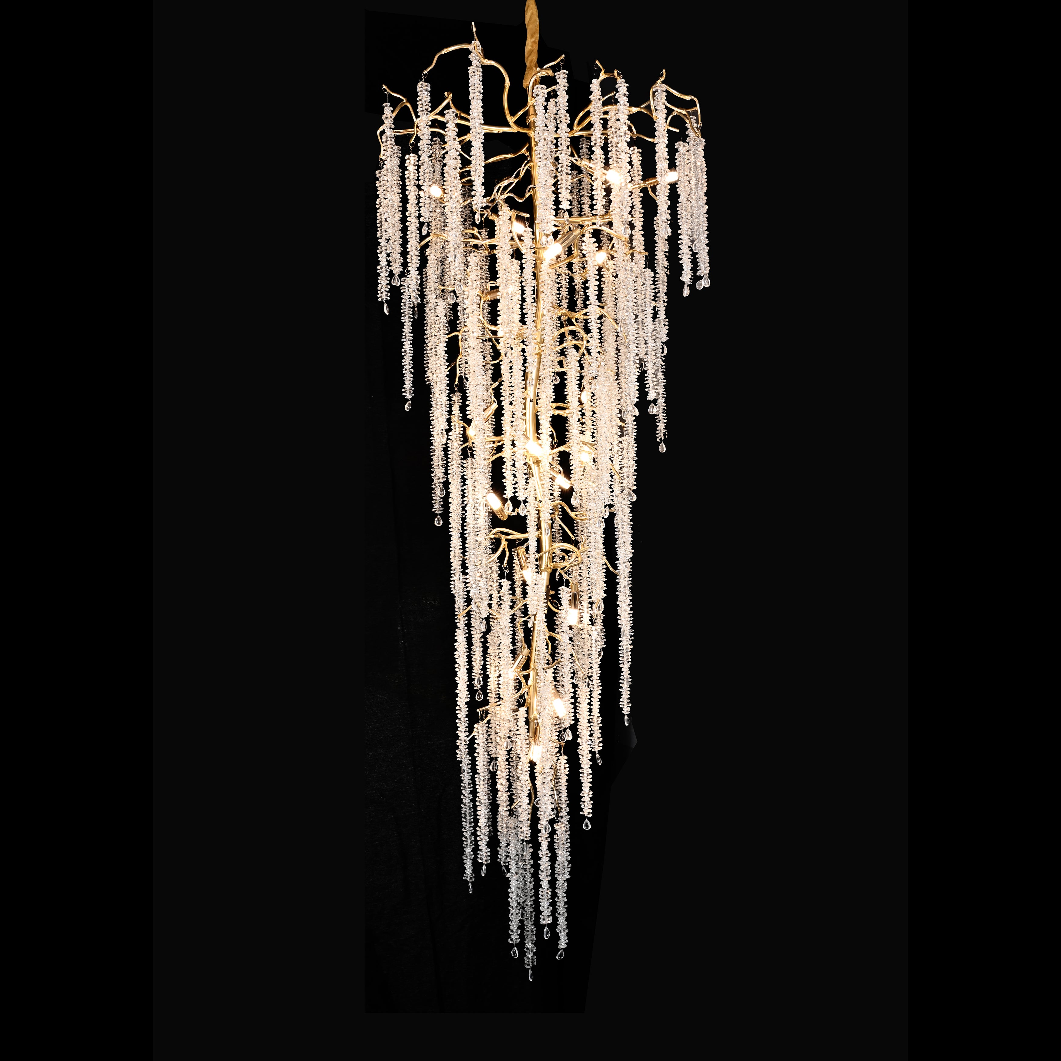 Catherine Crystal Rainfall Foyer Branching Chandelier - Italian Concept -