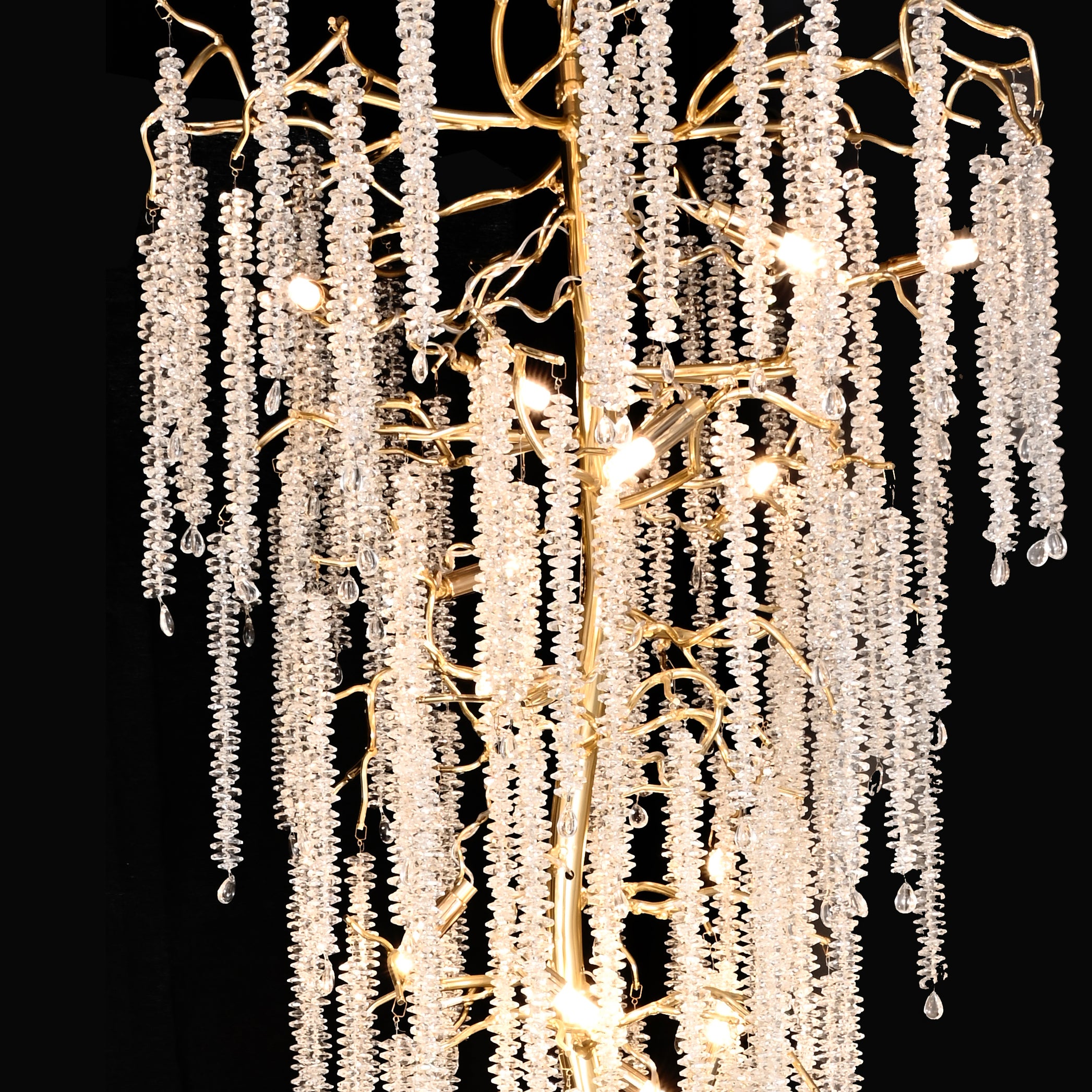 Catherine Crystal Rainfall Foyer Branching Chandelier - Italian Concept -