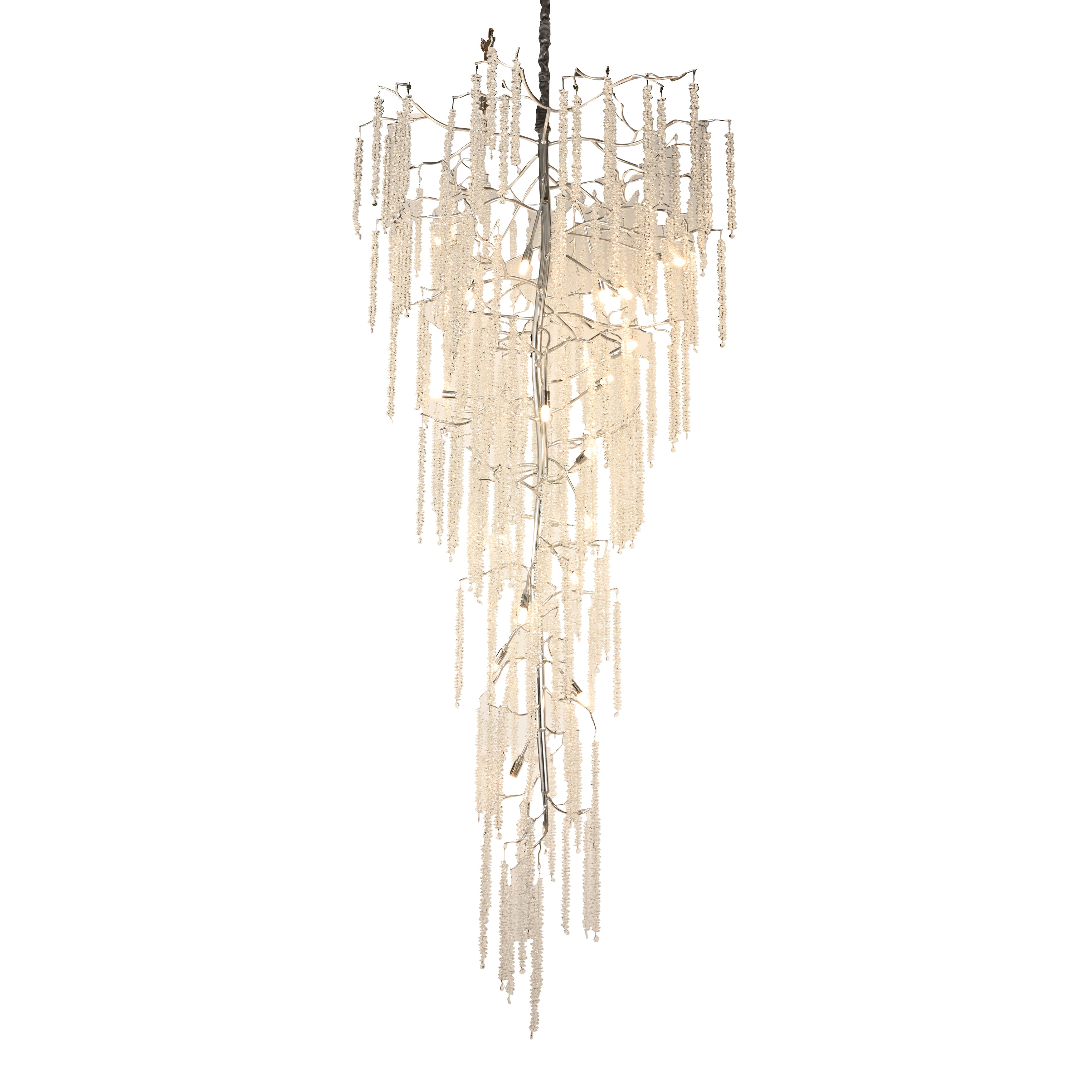 Catherine Crystal Rainfall Foyer Branching Chandelier - Italian Concept -