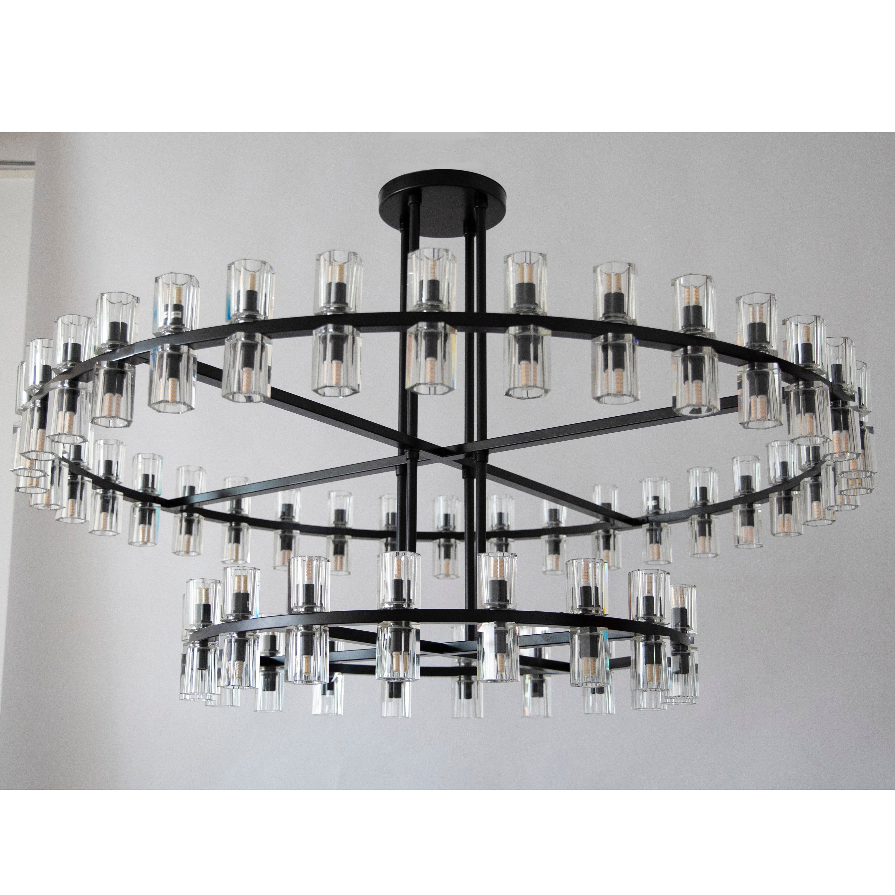 Arroseur 2-Tier 48"W Round Crystal Chandelier - Italian Concept