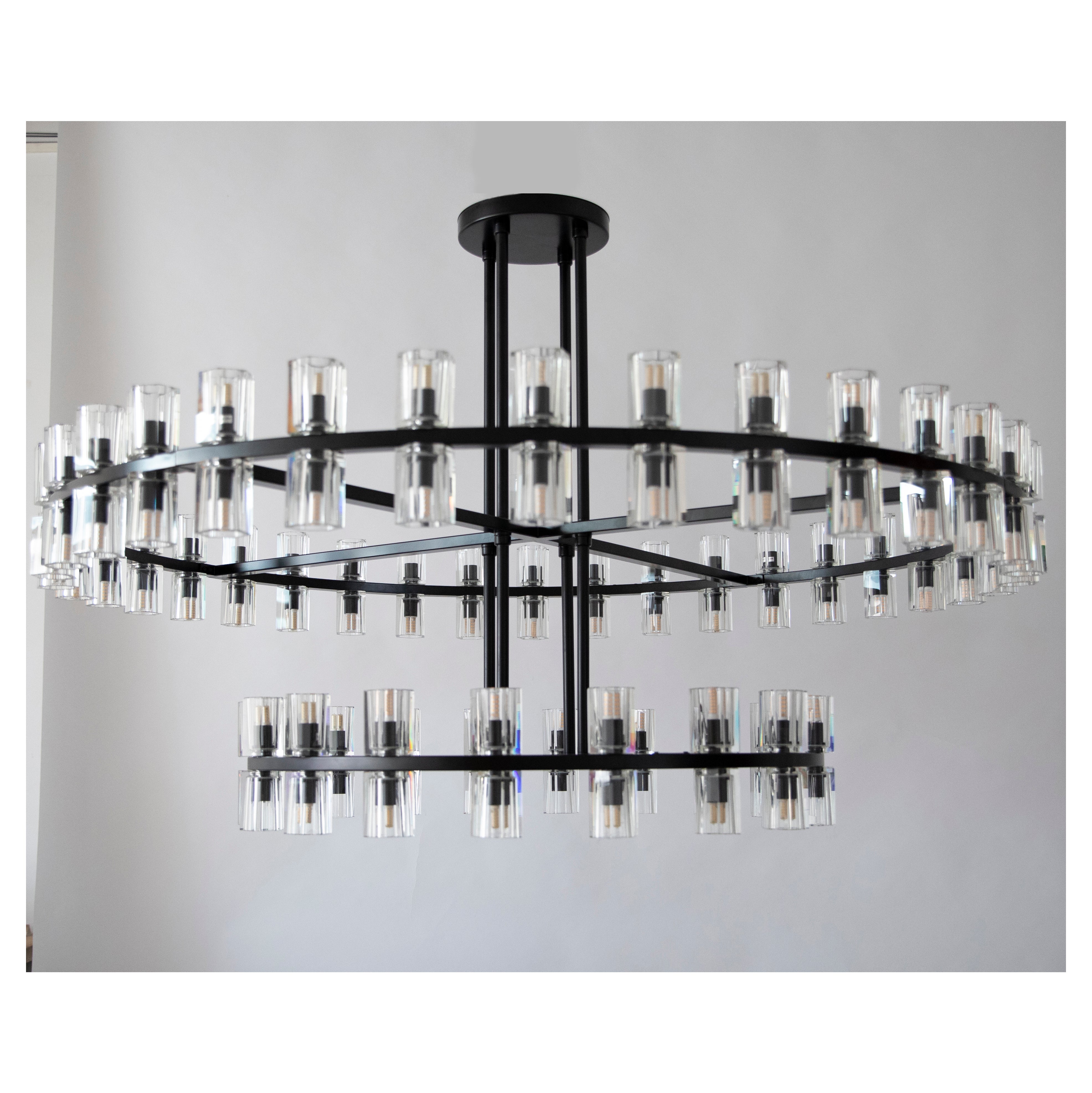 Arroseur 2-Tier 48"W Round Crystal Chandelier - Italian Concept