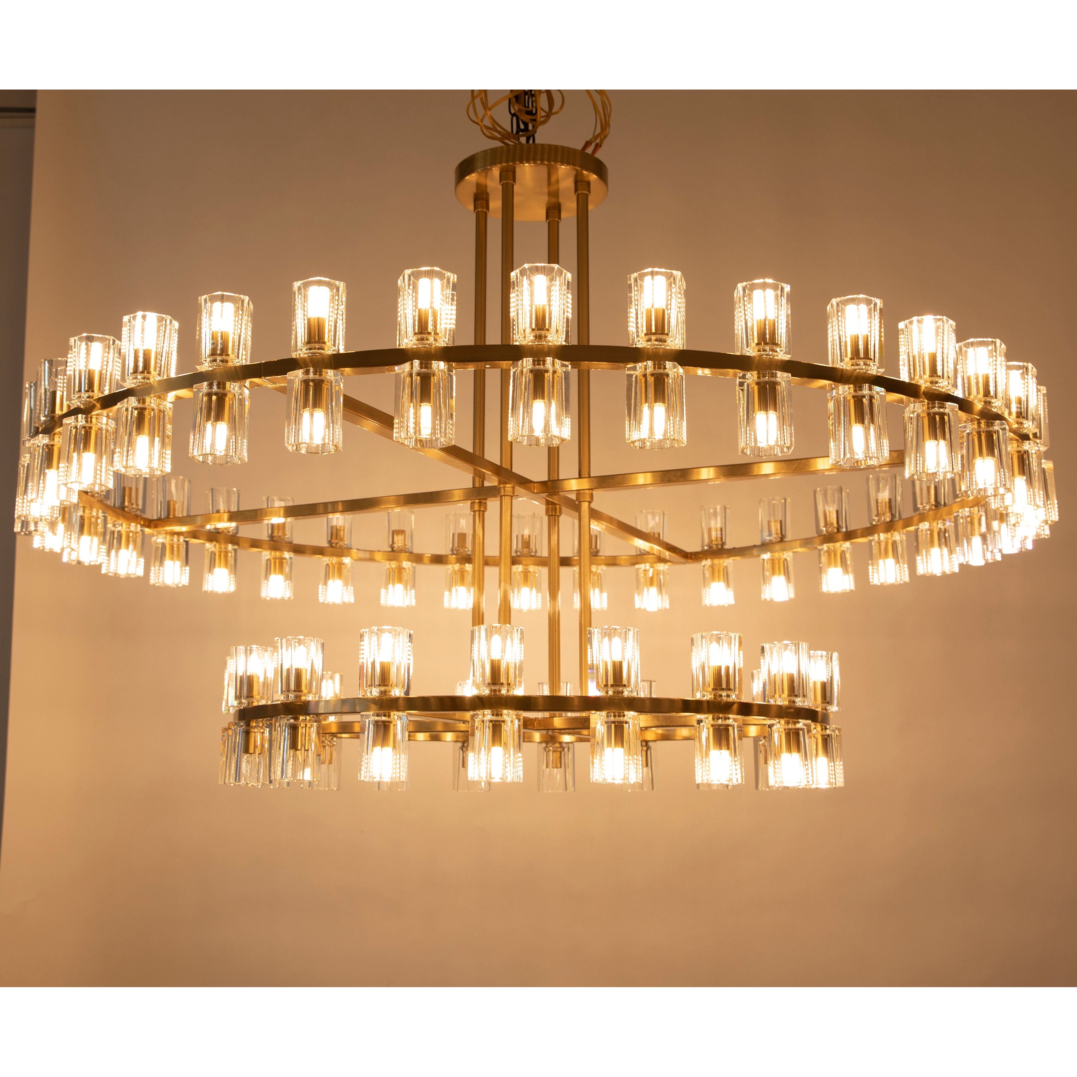Arroseur 2-Tier 48"W Round Crystal Chandelier - Italian Concept