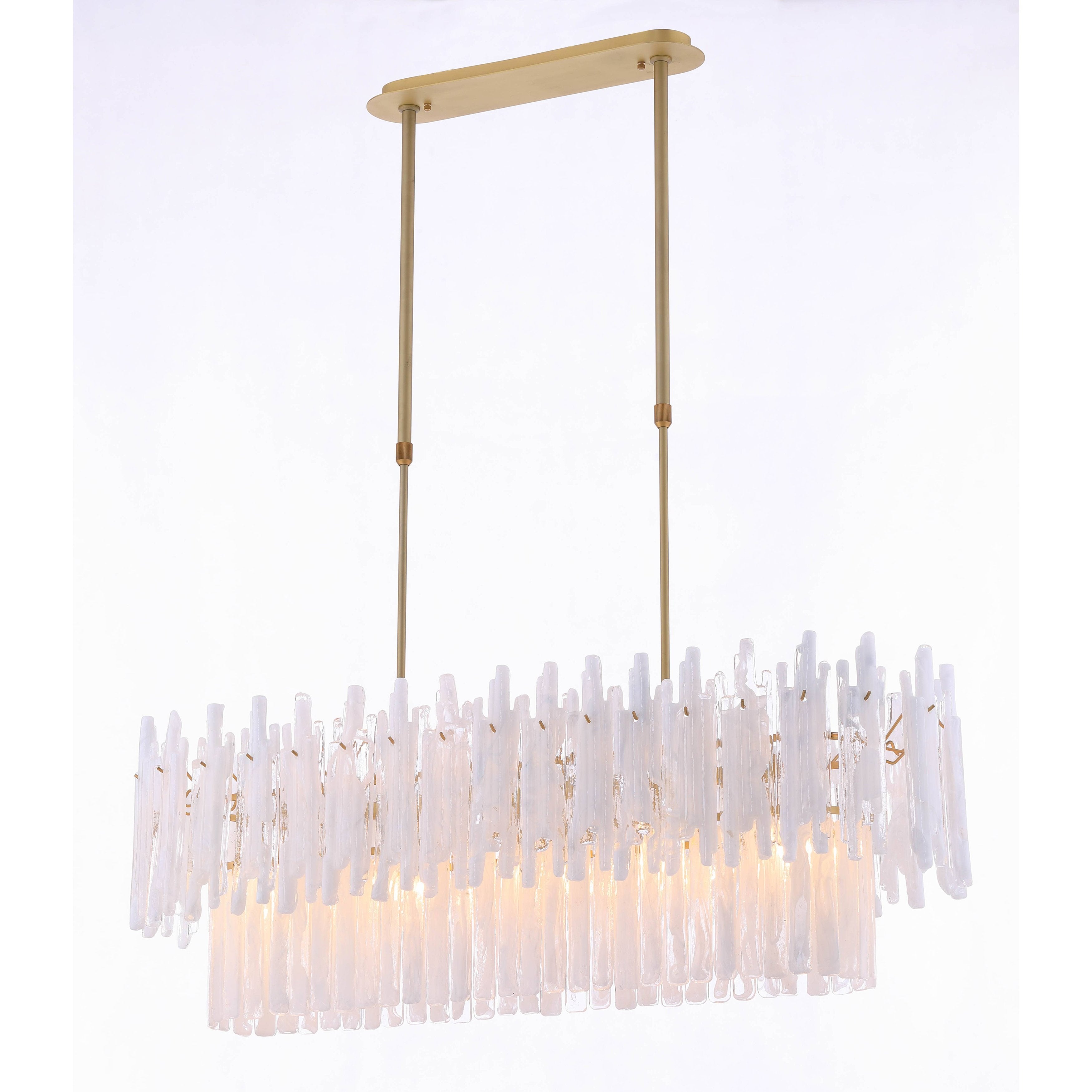 Blanche 60”W Rectangular Glass Chandelier - Italian Concept -