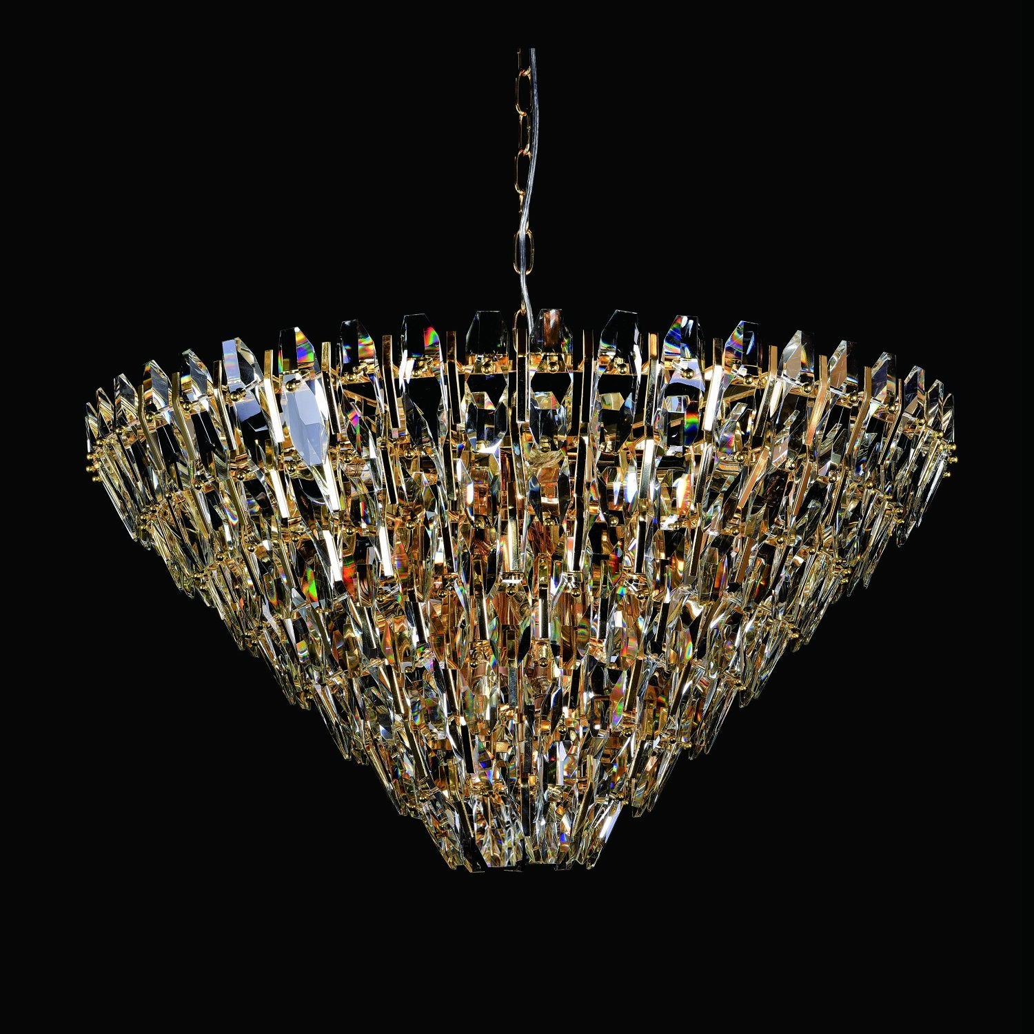 Sol Round Odeon Crystal Tiered Chandelier - Italian Concept