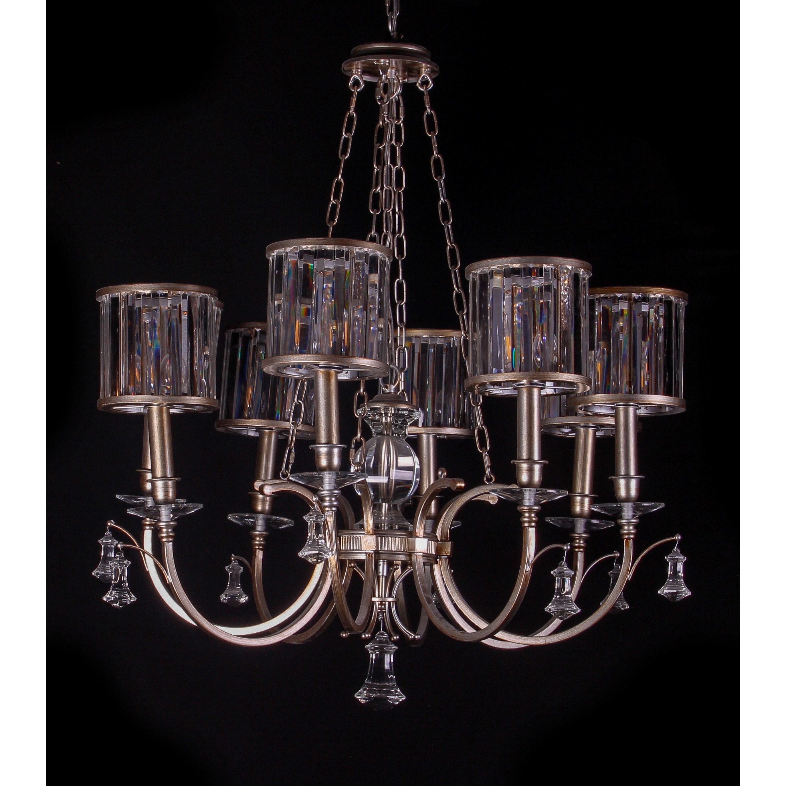 Opal Swisse 8-Light Crystal Shaded Chandelier - Italian Concept