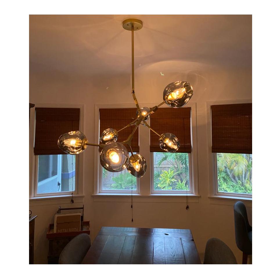 Metal Releaf Horizontal Globe Branching Bubble Chandelier - Italian Concept