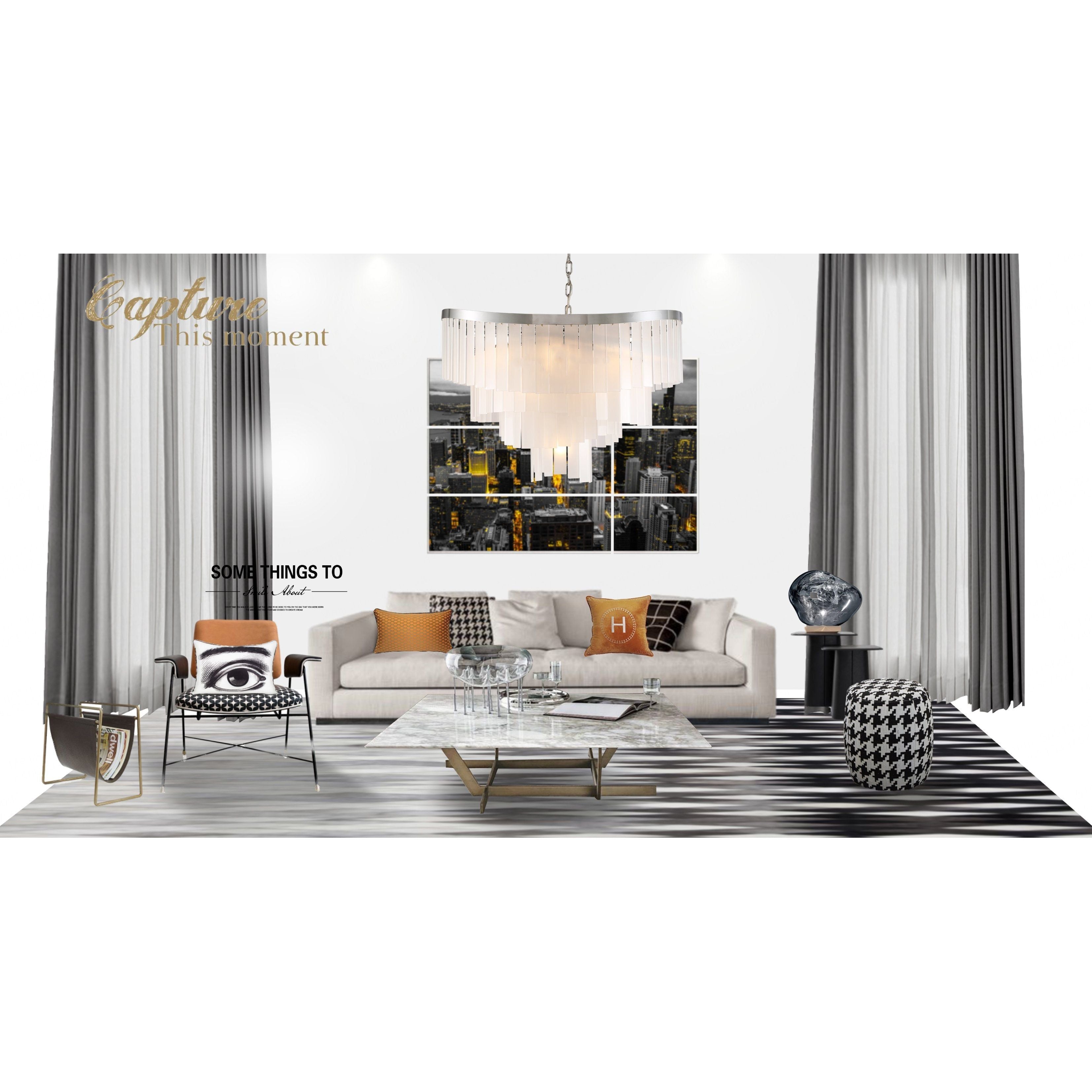 Roundel Odeon Fringe Crystal Chandelier - Italian Concept