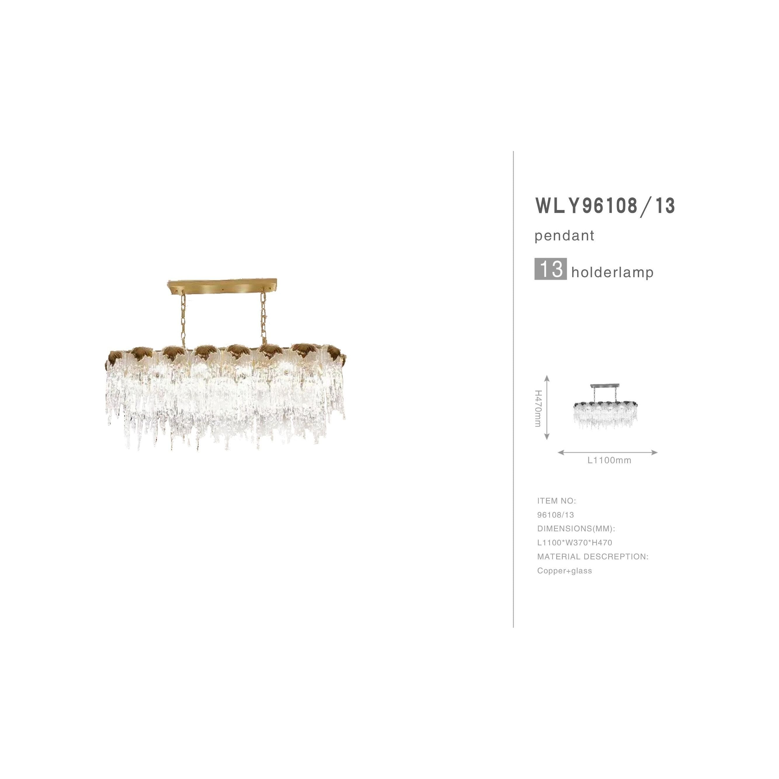 Aletta Melting Drop Crystal Glass Rectangle Chandelier - Italian Concept -