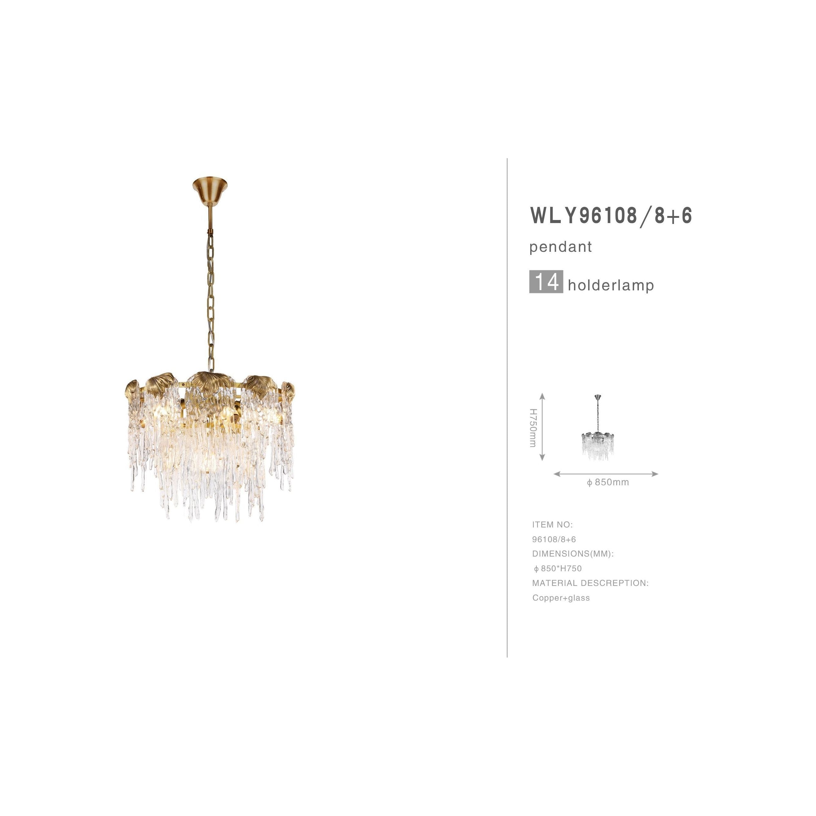 Aletta Melting Drop Crystal Glass Chandelier - Italian Concept -
