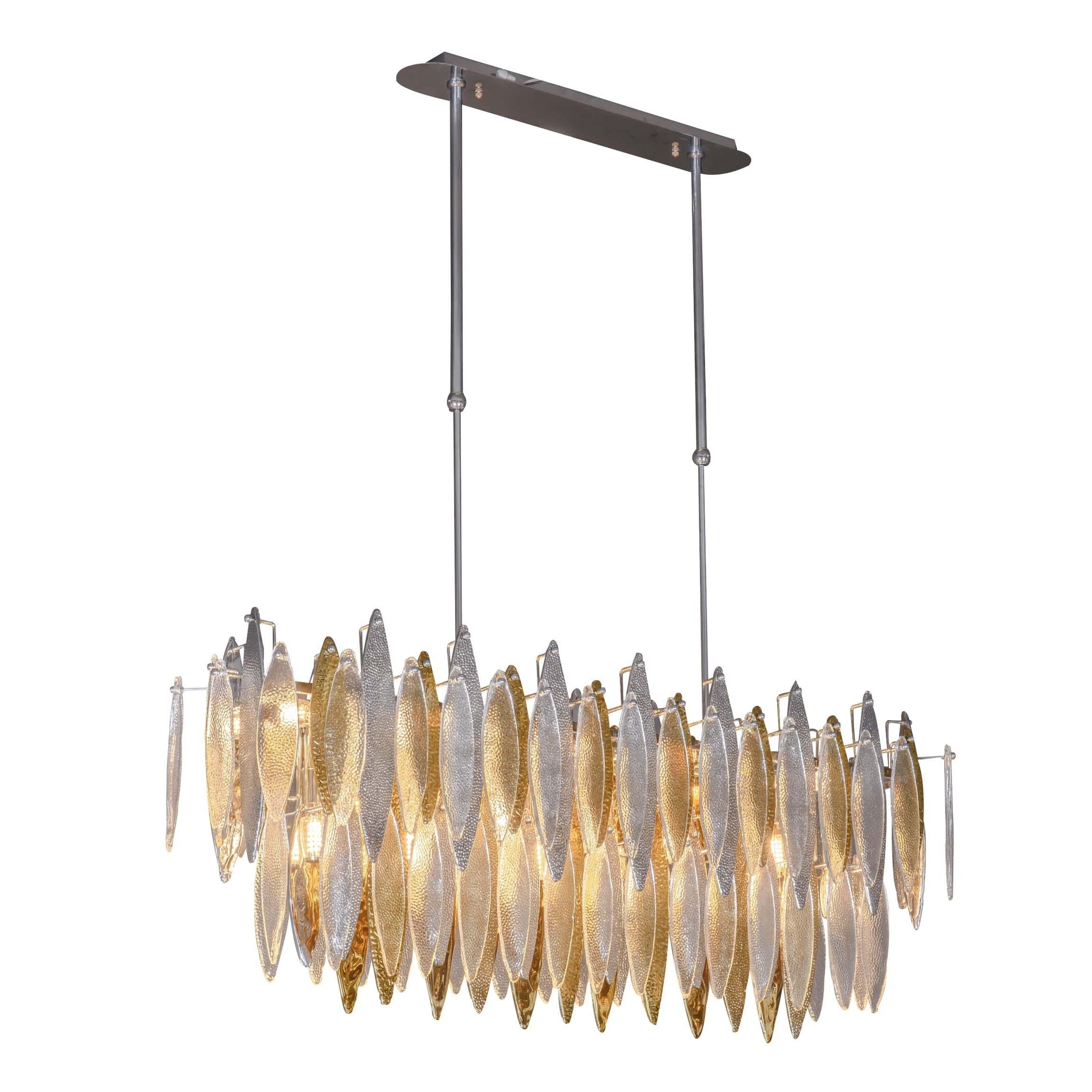 Alba 2-Tier Linear Oval Glass Chandelier - Italian Concept - 