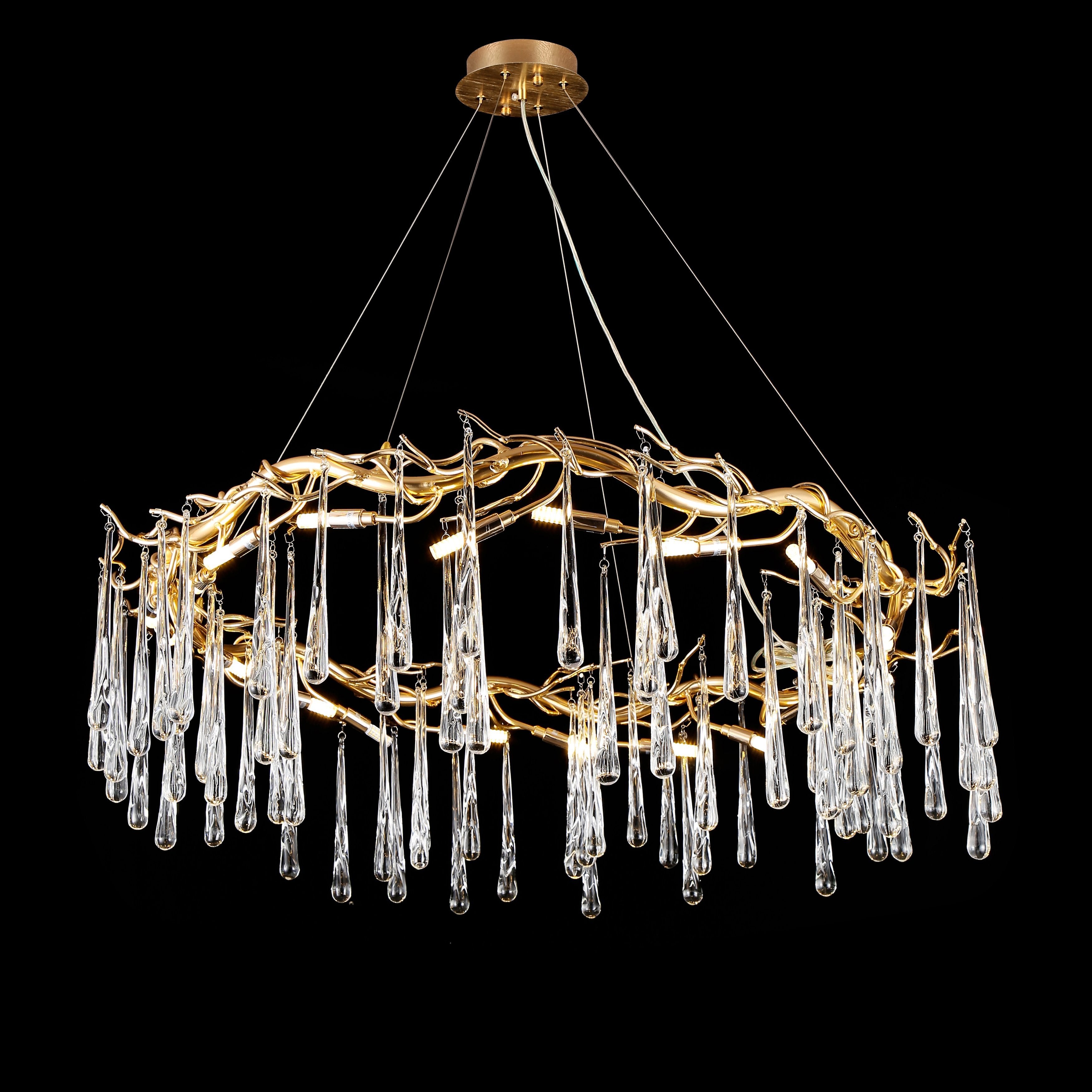 Lukas Halo Branching Round Teardrop Chandelier - Italian Concept