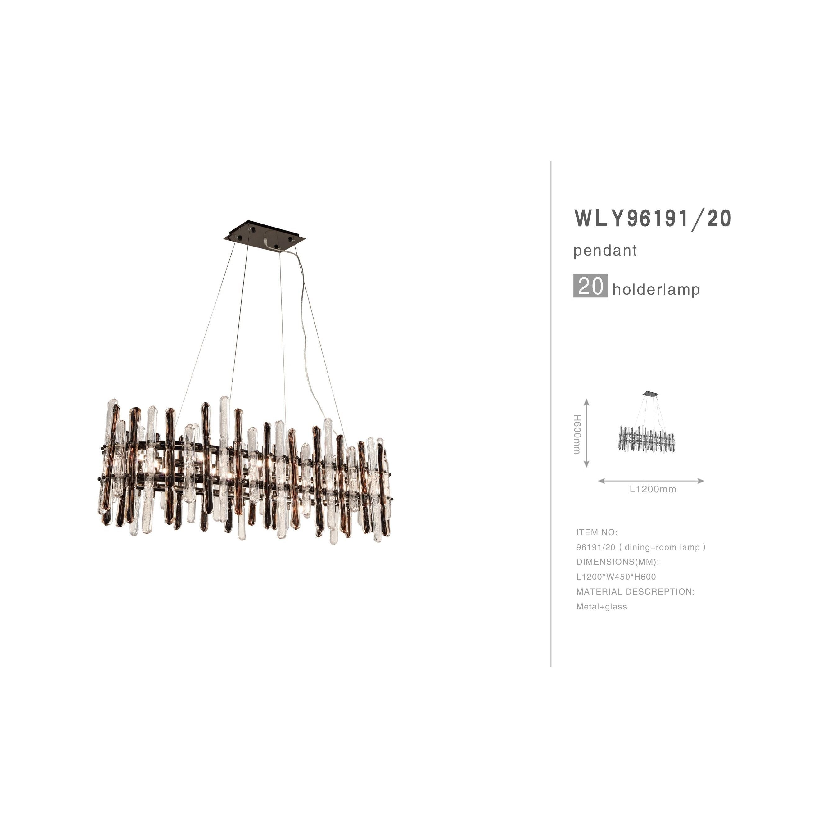 Sanjil Linear Glass Chandelier - Italian Concept