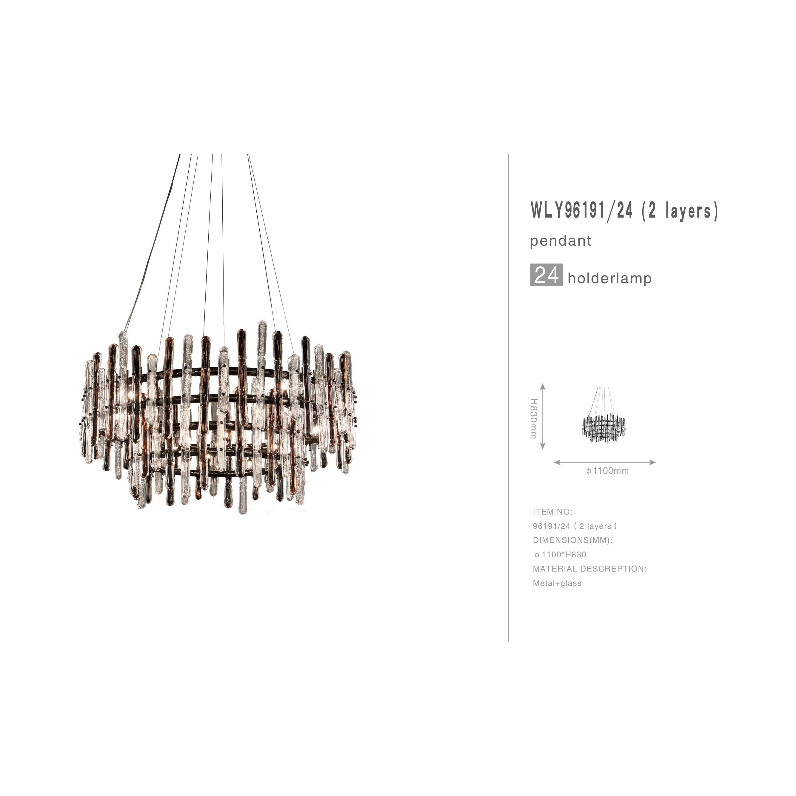 Sanjil Round Glass Chandelier - Italian Concept