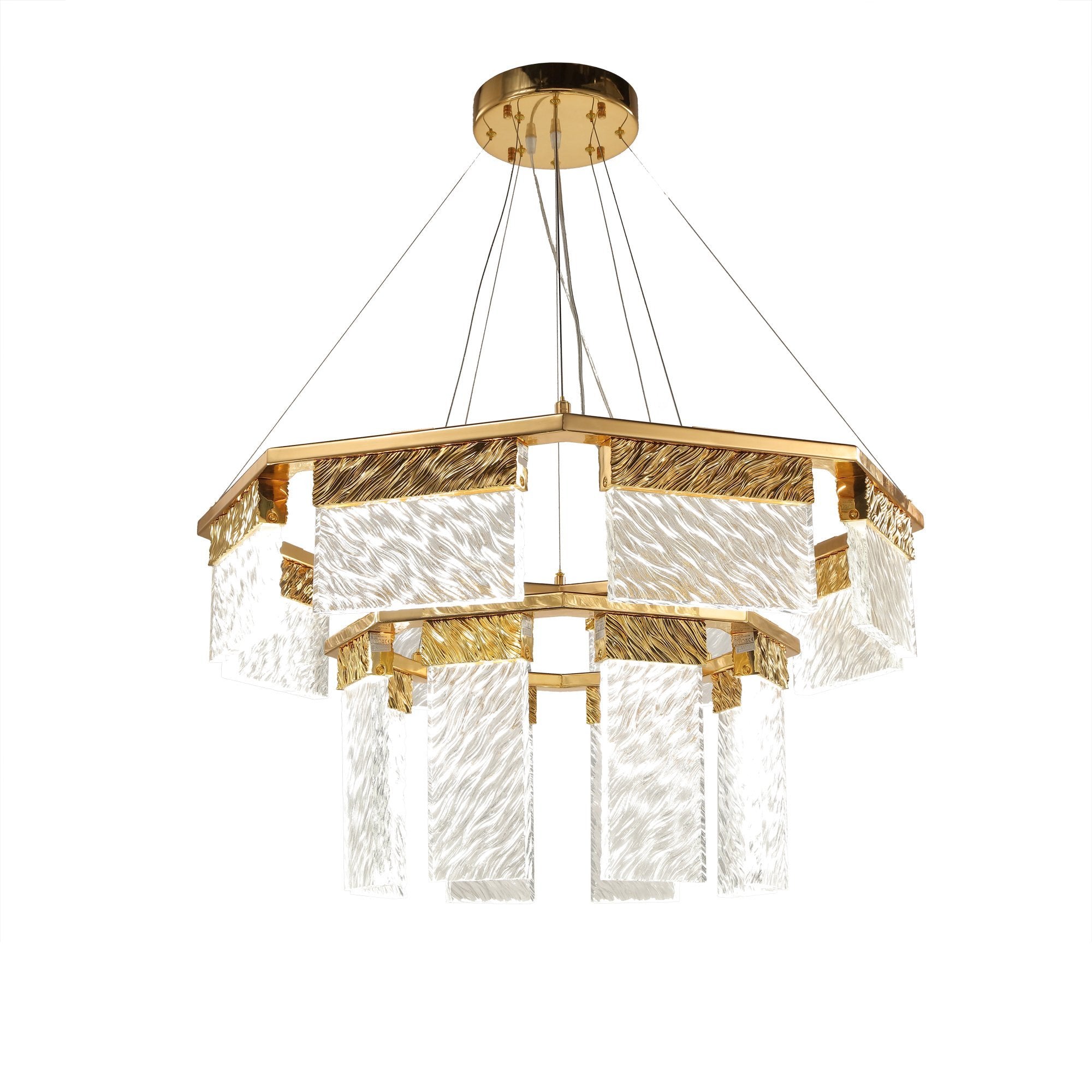 Aimee 2-Tier Round LED Down-light Glass Chandelier - Italian Concept - 